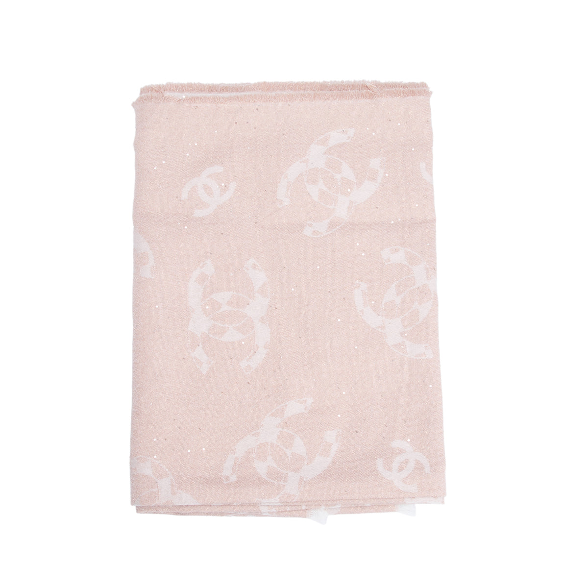 Chanel Pink Glitter CC Cashmere/Silk Scarf w/ Box