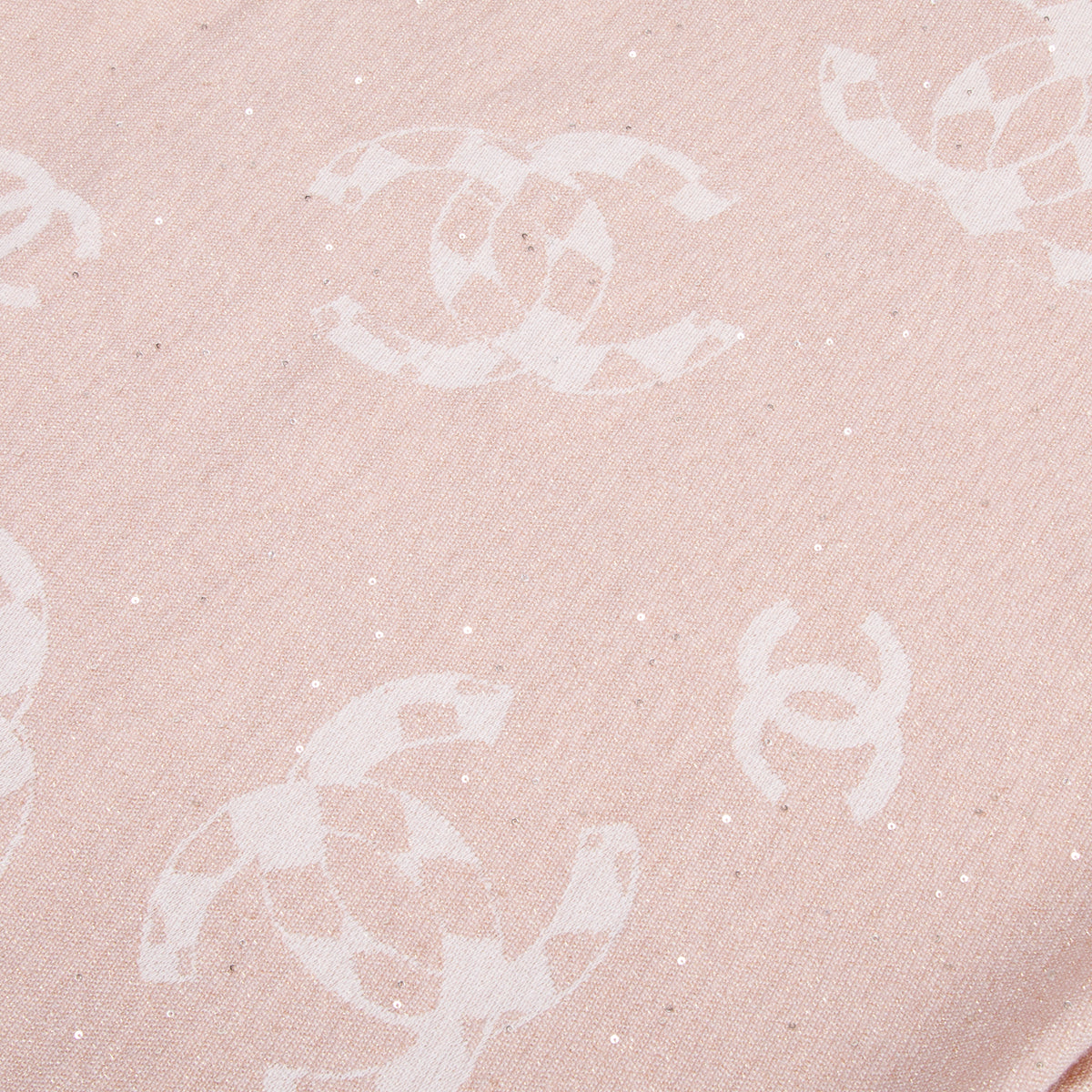 Chanel Pink Glitter CC Cashmere/Silk Scarf w/ Box