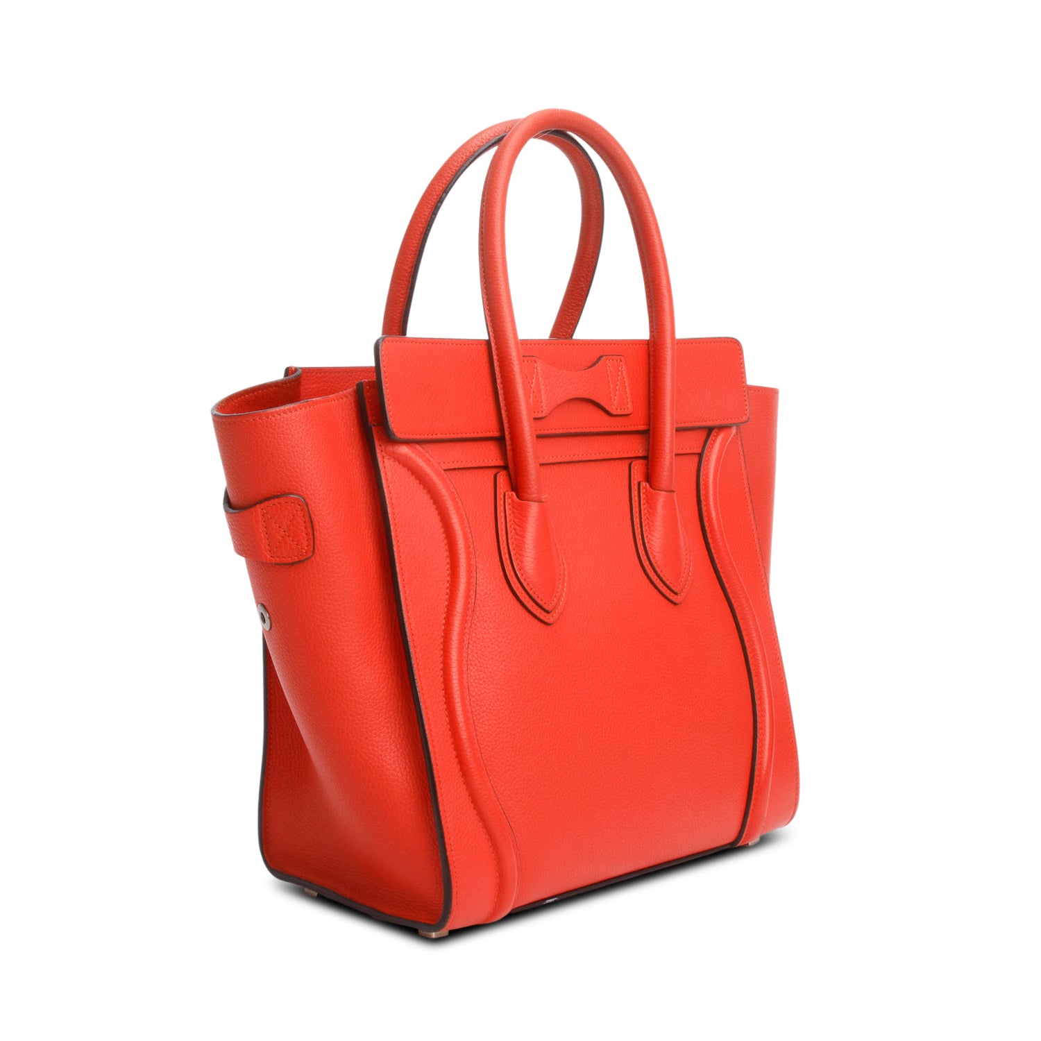 Celine Orange Calfskin Leather Micro Luggage Tote