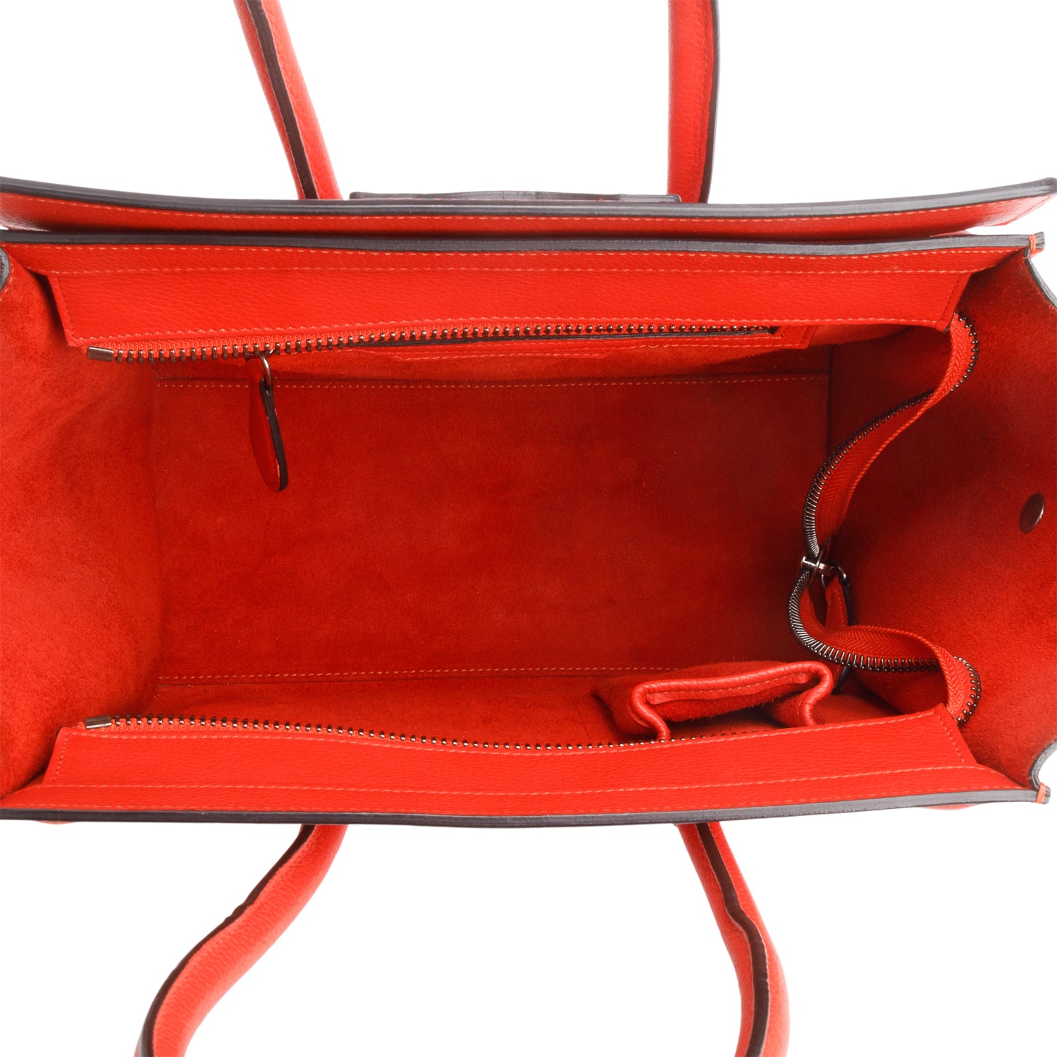 Celine Orange Calfskin Leather Micro Luggage Tote