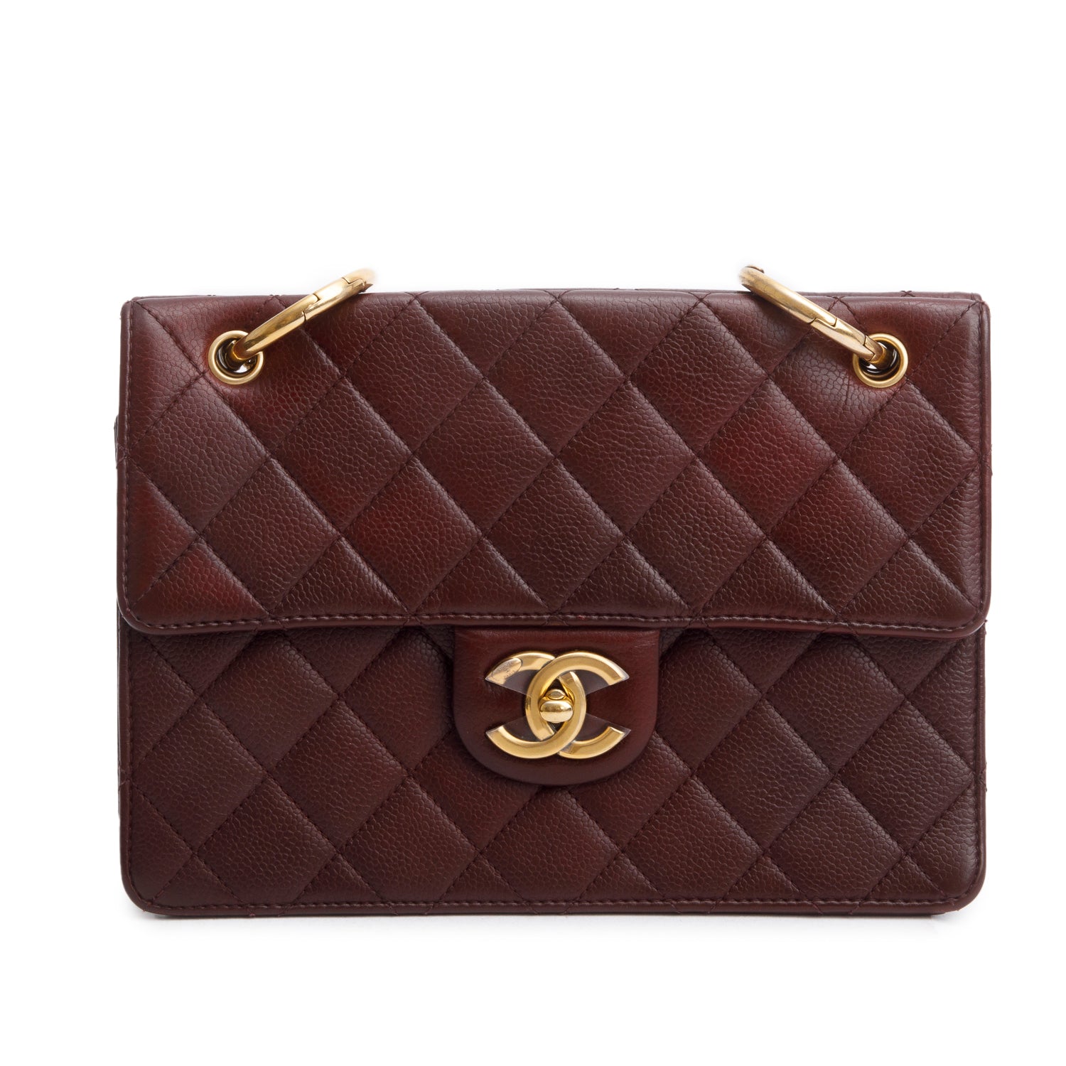 Chanel Burgundy Caviar Quilted Medium Retro Class Flap Bag