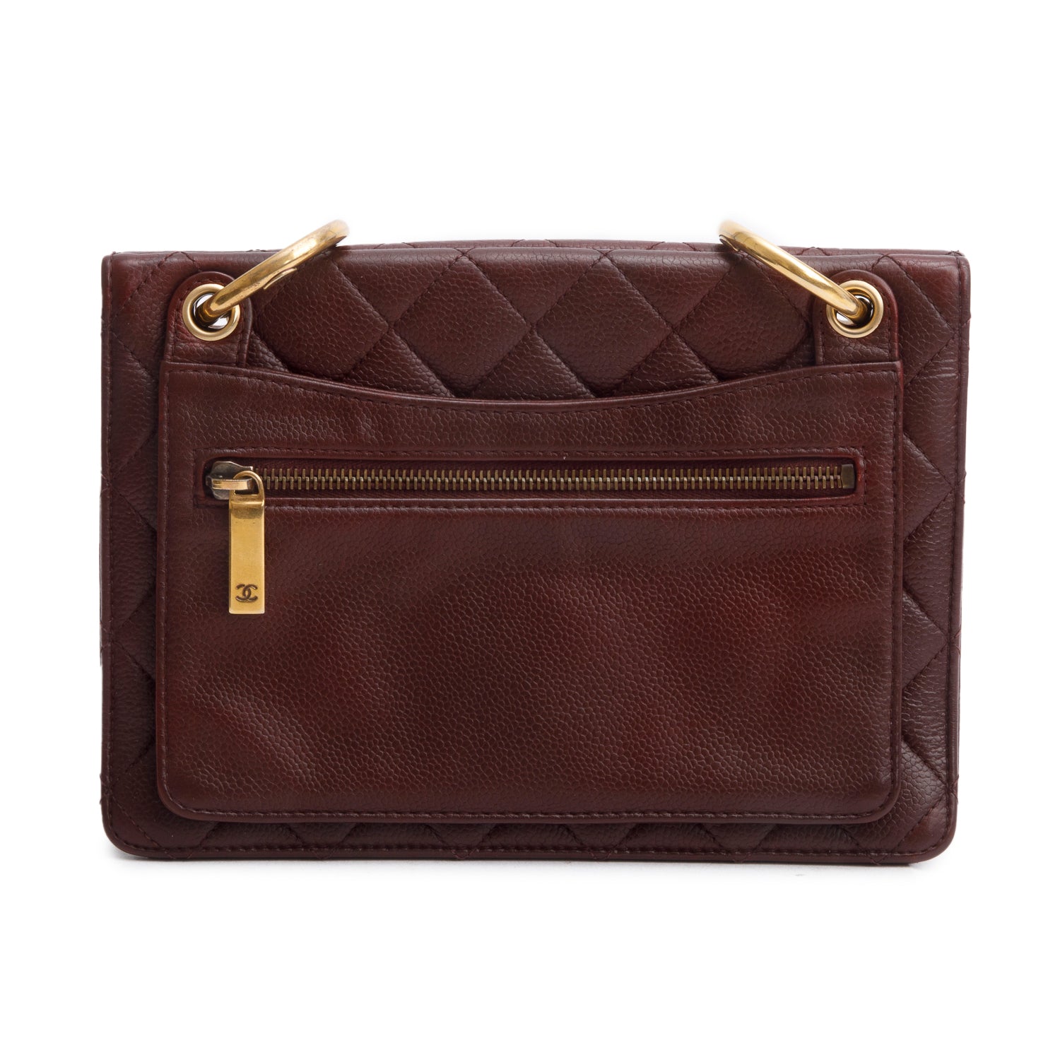 Chanel Burgundy Caviar Quilted Medium Retro Class Flap Bag