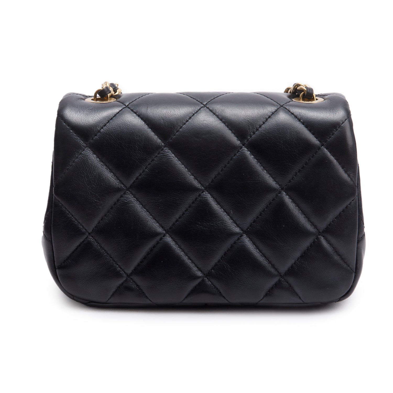 Chanel Black Quilted Calfskin Leather Mini CC Matelasse Flap Bag w/ Box