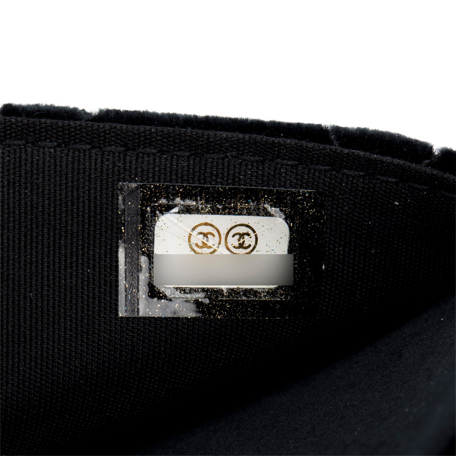 Chanel Black Quilted Velvet Boy Wallet on Chain w/ Box & Authenticity Card