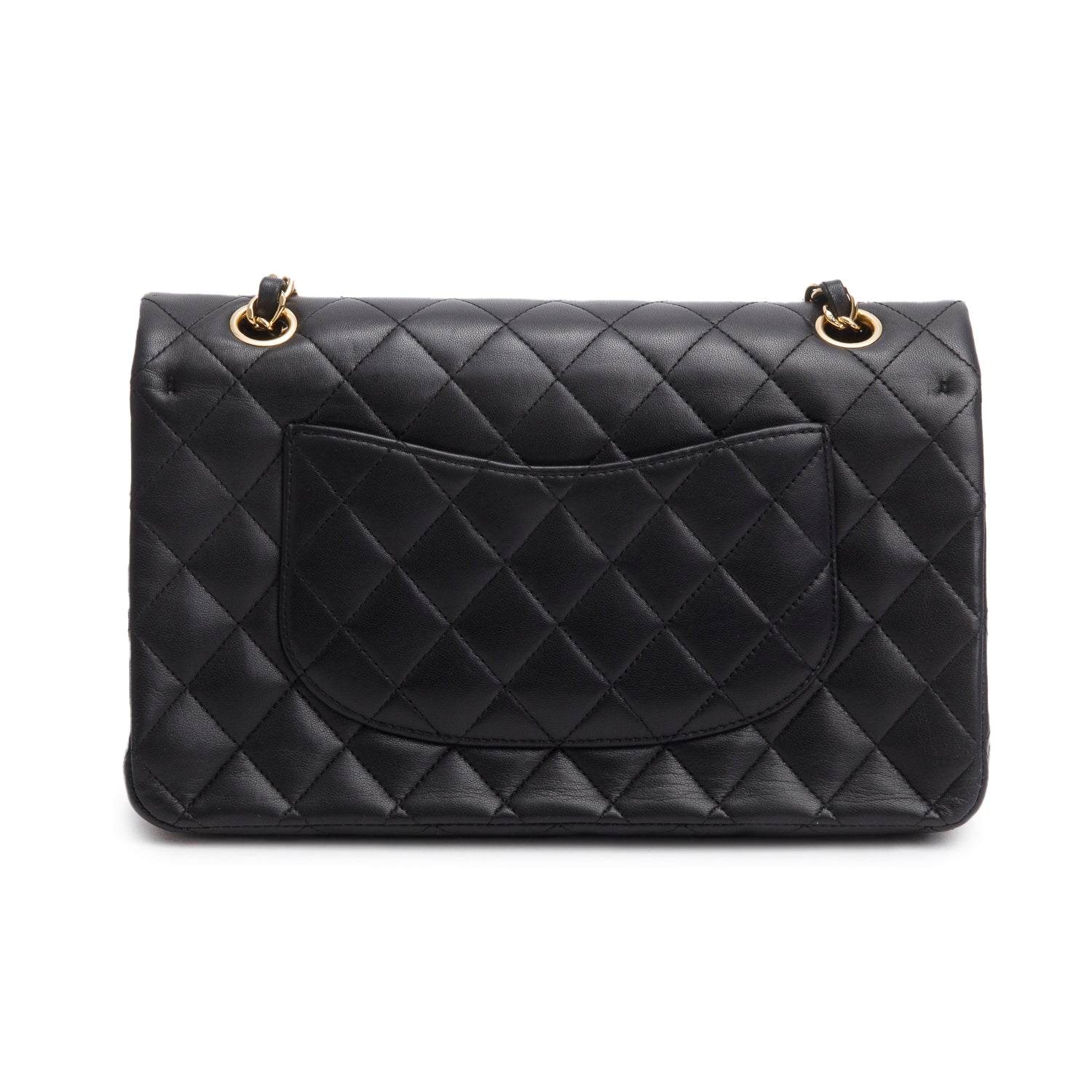 Chanel Black Quilted Lambskin Leather Classic Medium Double Flap Bag