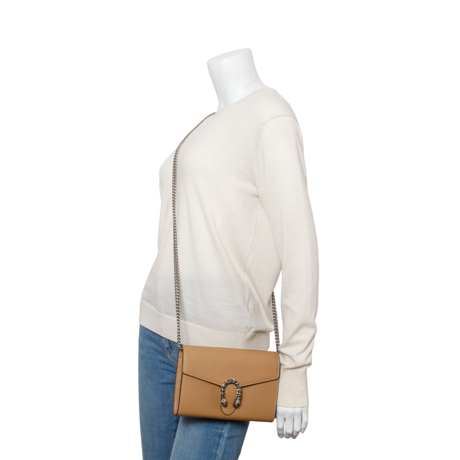 Gucci Brown Leather Mini Dionysus Wallet on Chain