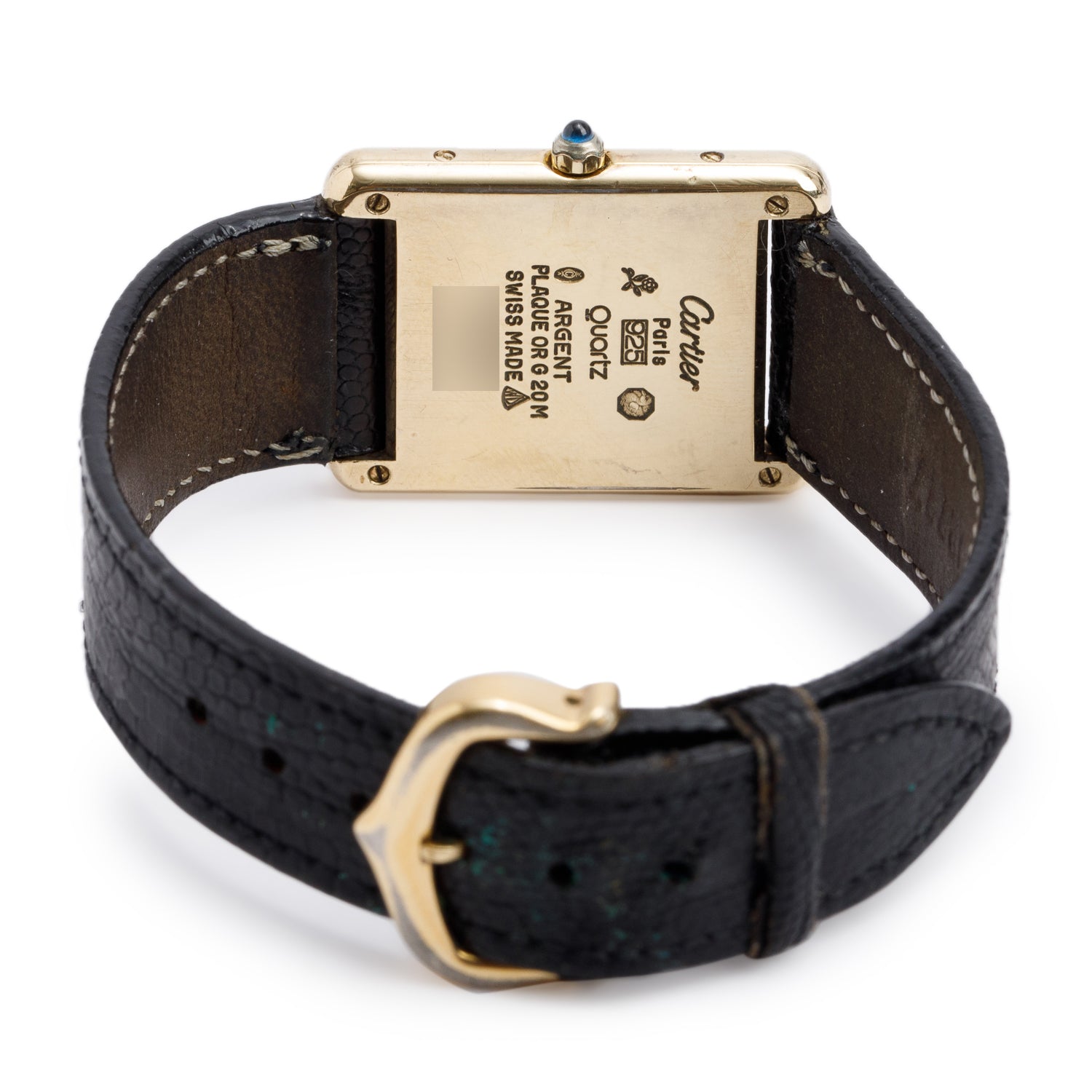 Cartier Vintage 18k Gold Vermeil Sterling Silver Argent Must de Cartier Tank Quartz Watch 681006 w/ Box