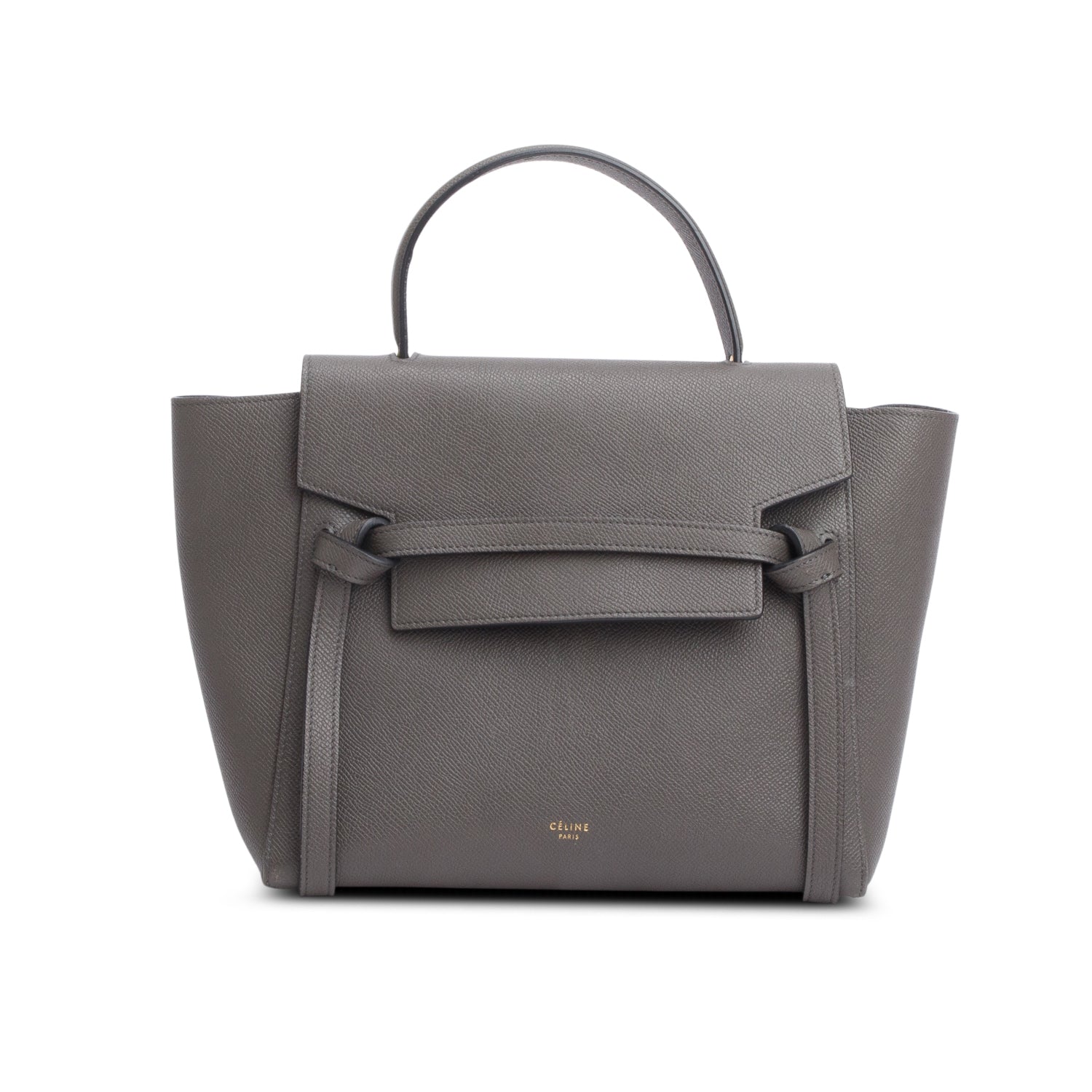 Celine Grey Grained Calfskin Micro Belt Bag w/ Strap