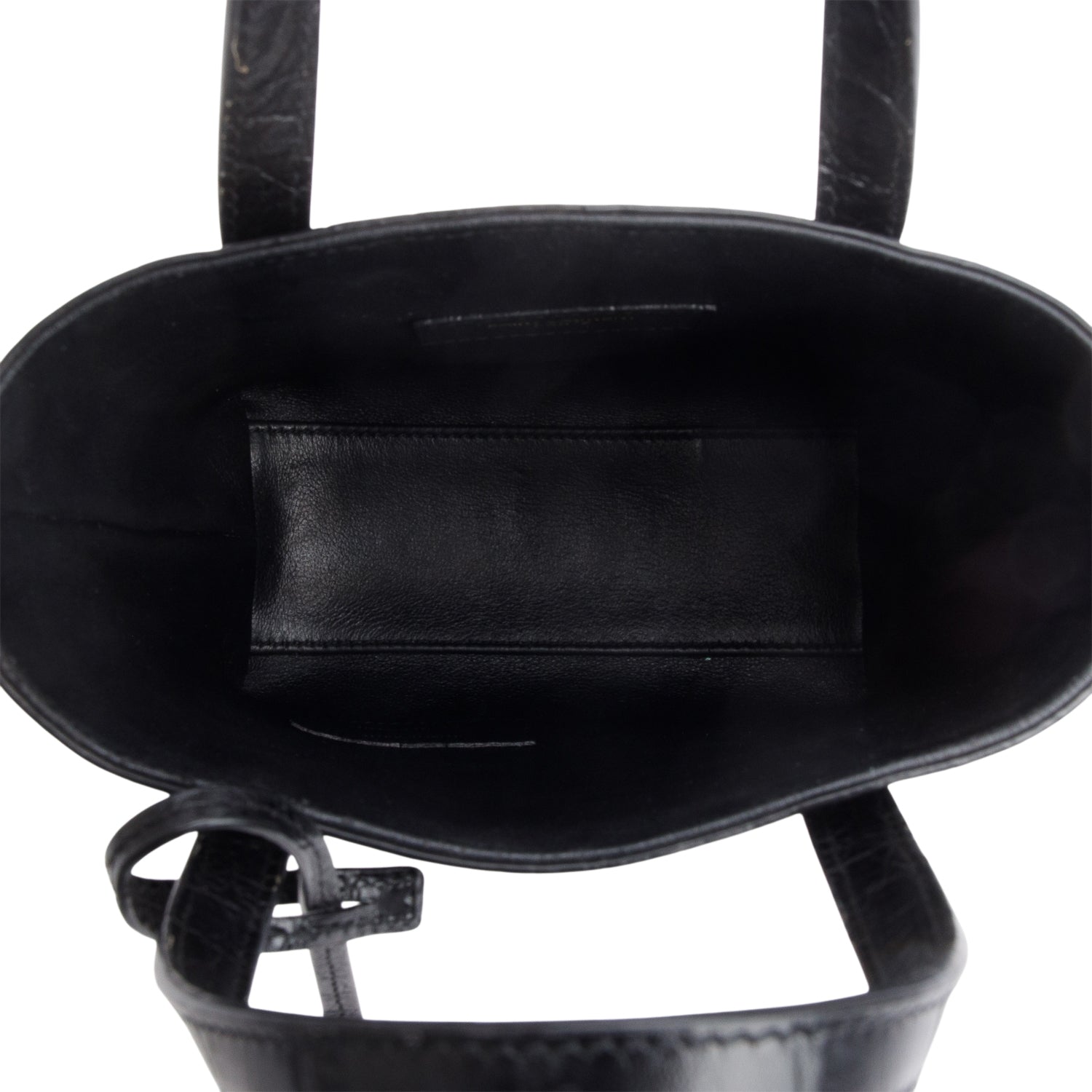 Saint Laurent 2023 Black Croc Embossed Calfskin Mini Toy Shopper Tote w/ Box, Strap & Receipt