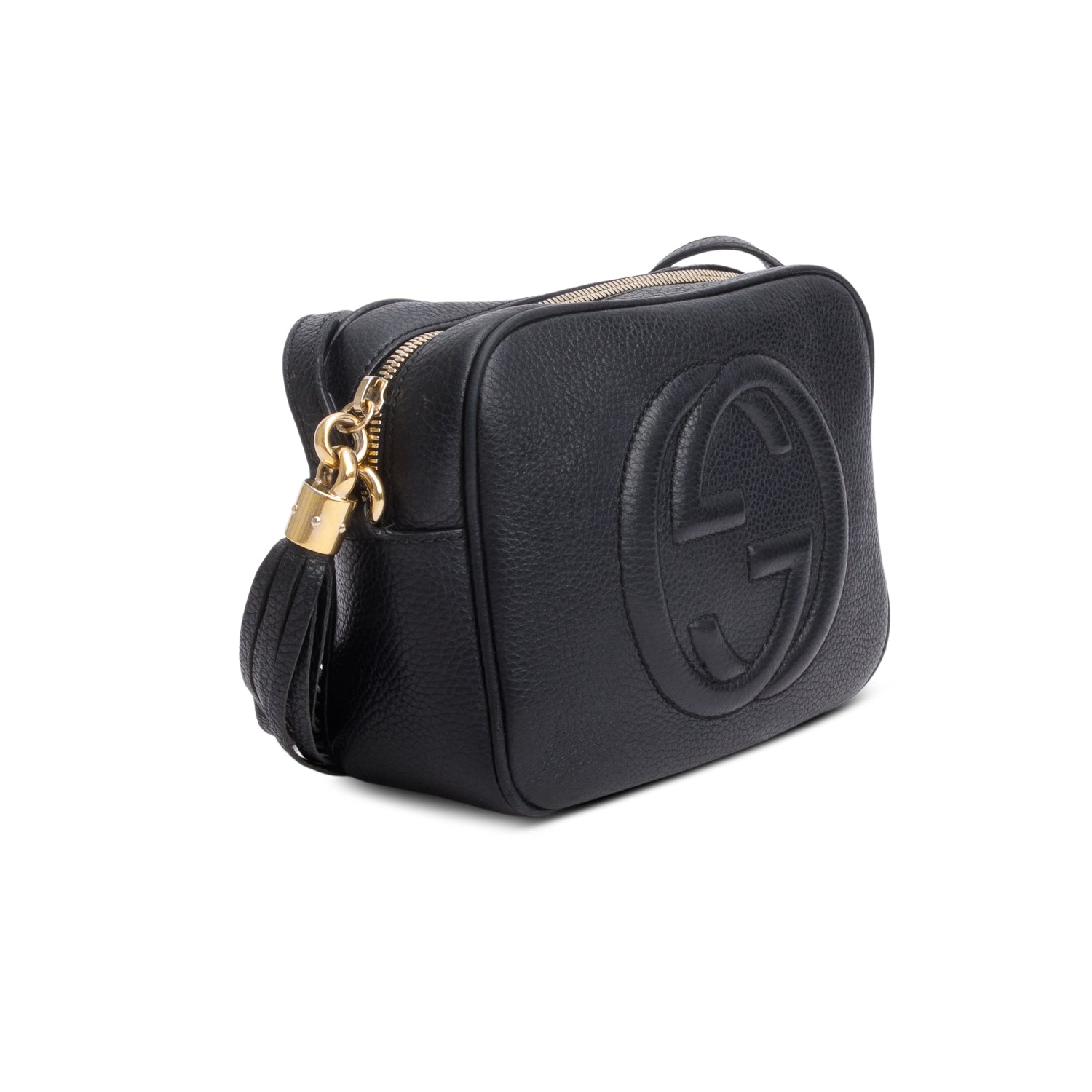 Gucci Black Pebbled Calfskin Leather Small Soho Disco Bag