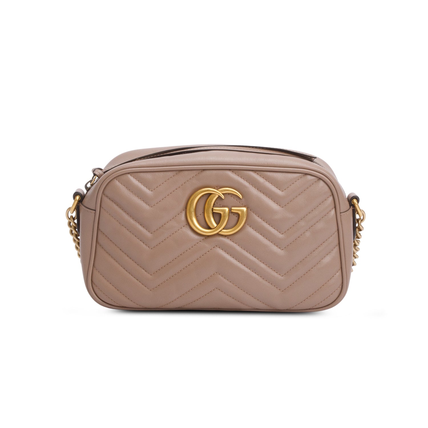 Gucci Beige GG Marmont Matelasse Small Camera Bag