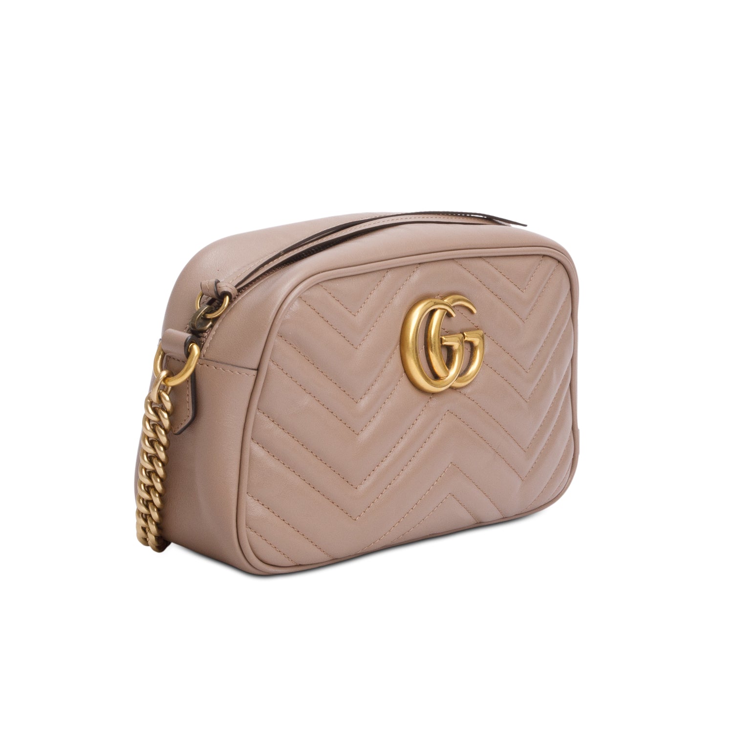 Gucci Beige GG Marmont Matelasse Small Camera Bag
