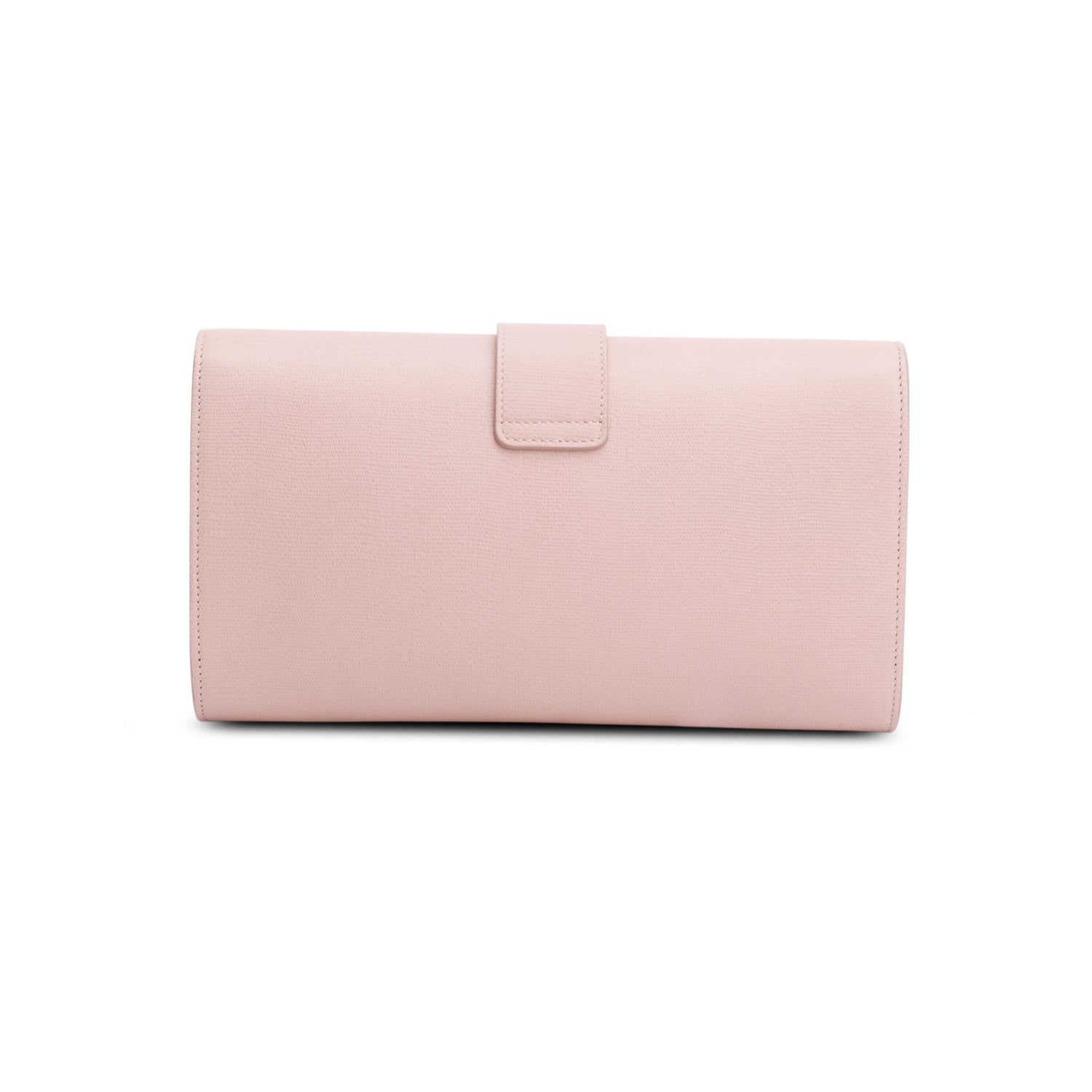 Saint Laurent Pink Textured Leather Classic Y Clutch