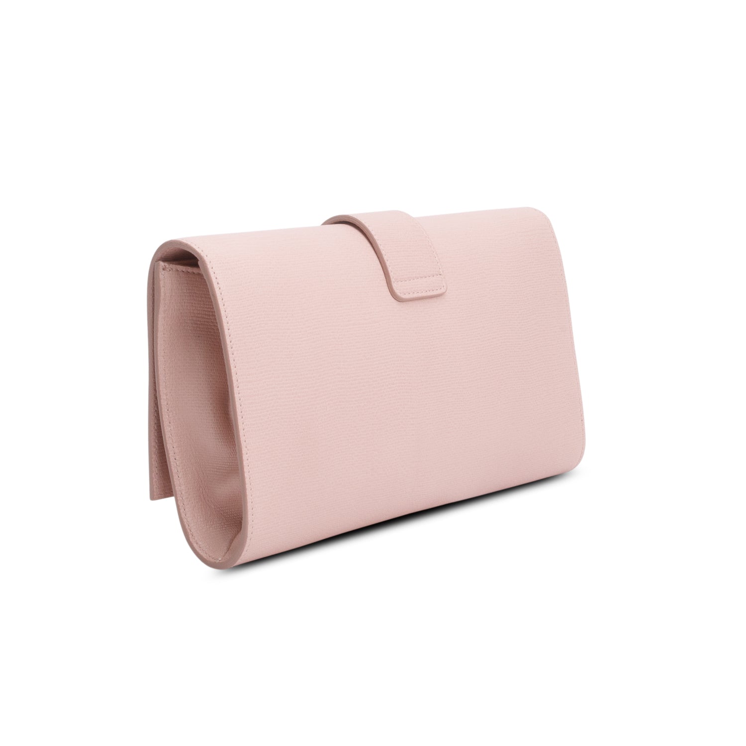 Saint Laurent Pink Textured Leather Classic Y Clutch