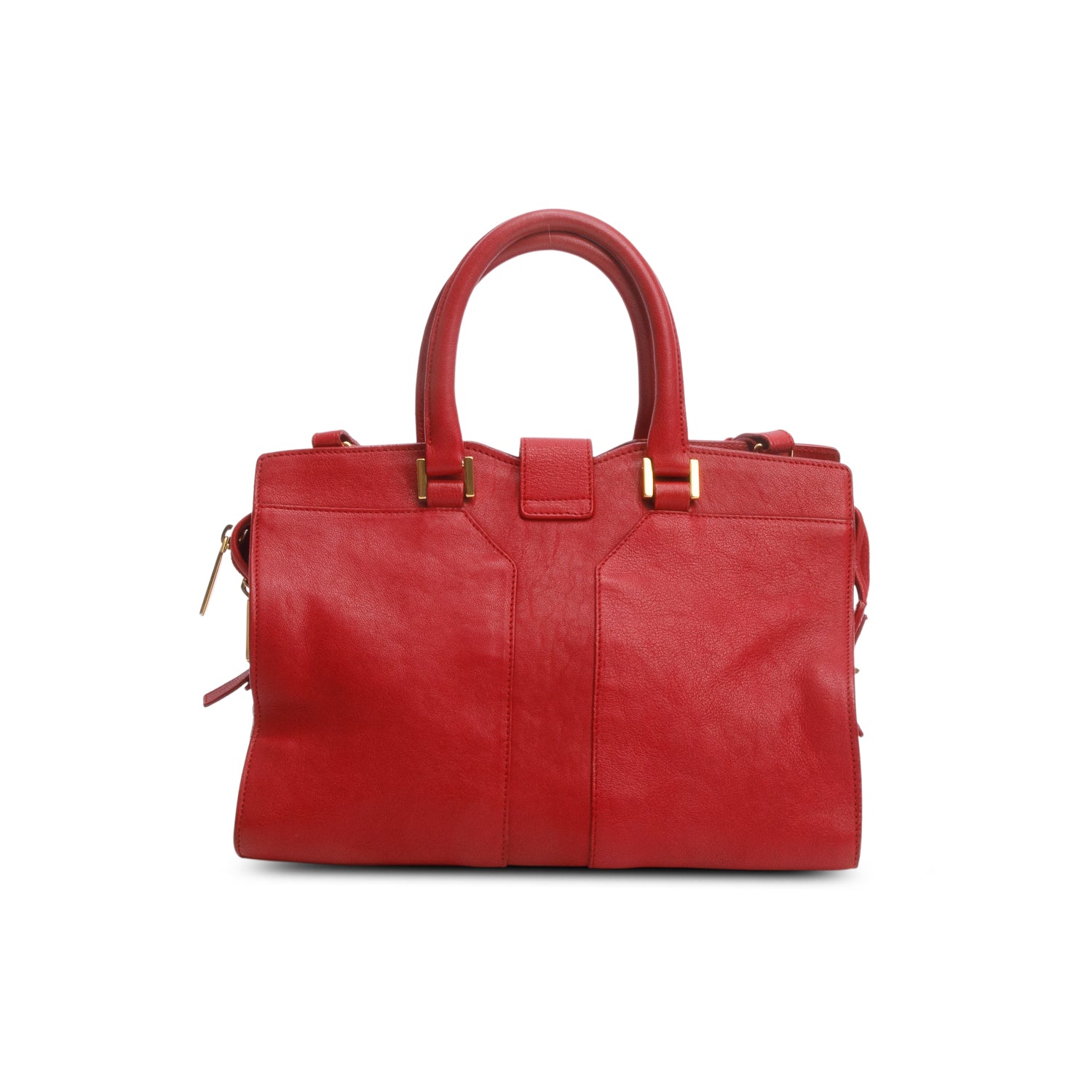Saint Laurent Red Calfskin Small Classic Y Cabas w/ Strap