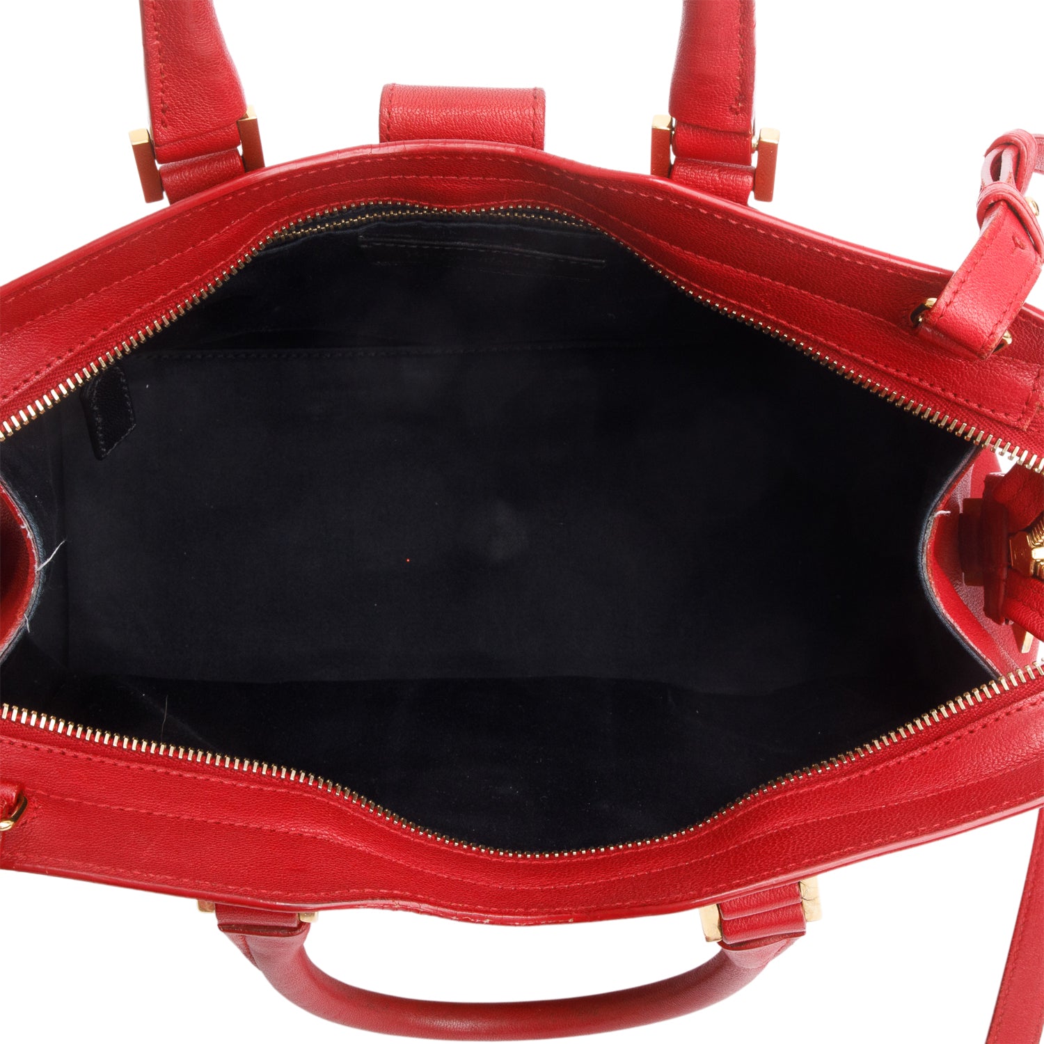 Saint Laurent Red Calfskin Small Classic Y Cabas w/ Strap
