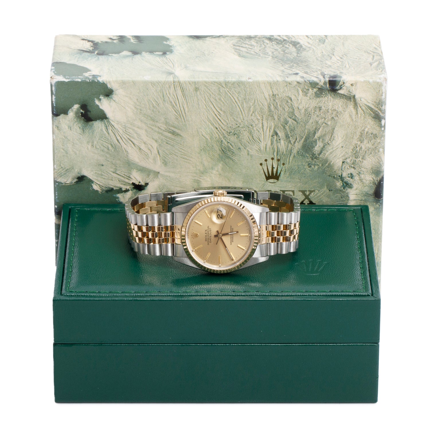 Rolex Stainless Steel & 18k Yellow Gold Datejust 36 MM Automatic Watch Gold Dial 16233 w/ Box