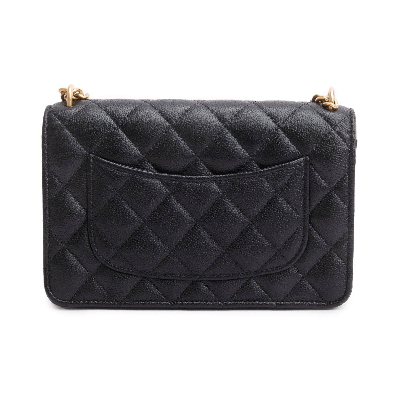 Chanel 2024 Black Quilted Caviar Leather Sweetheart CC Wallet on Chain w/ Box & Receipt