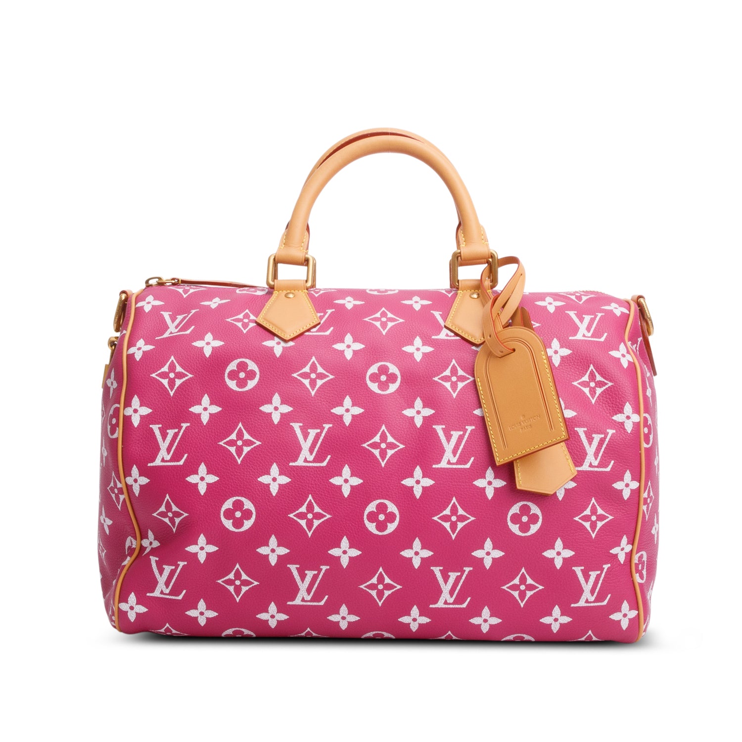 Louis Vuitton Pink Monogram Calf Leather Speedy P9 Bandouliere 40 w/ Box, Strap & Pouch