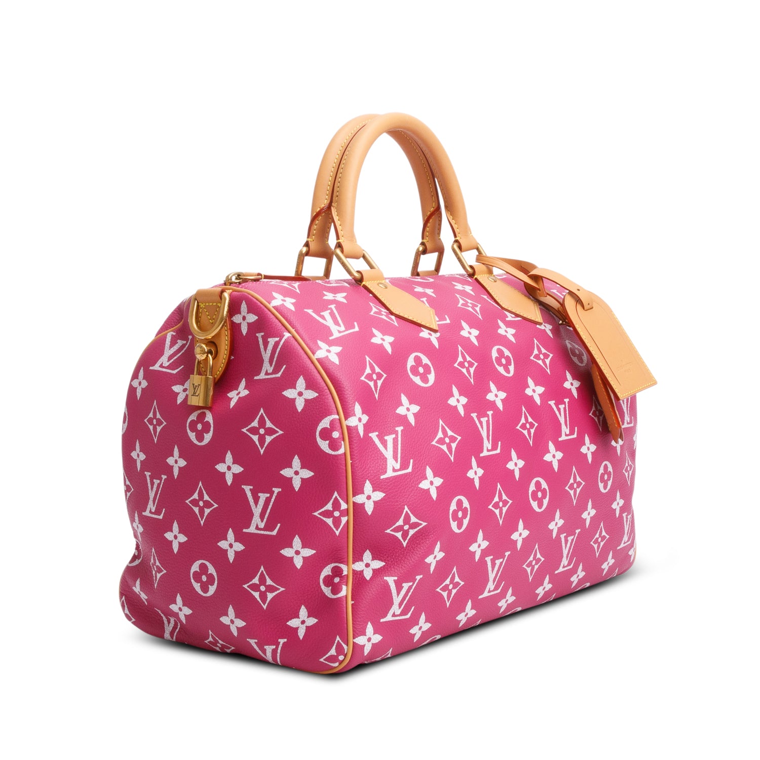 Louis Vuitton Pink Monogram Calf Leather Speedy P9 Bandouliere 40 w/ Box, Strap & Pouch