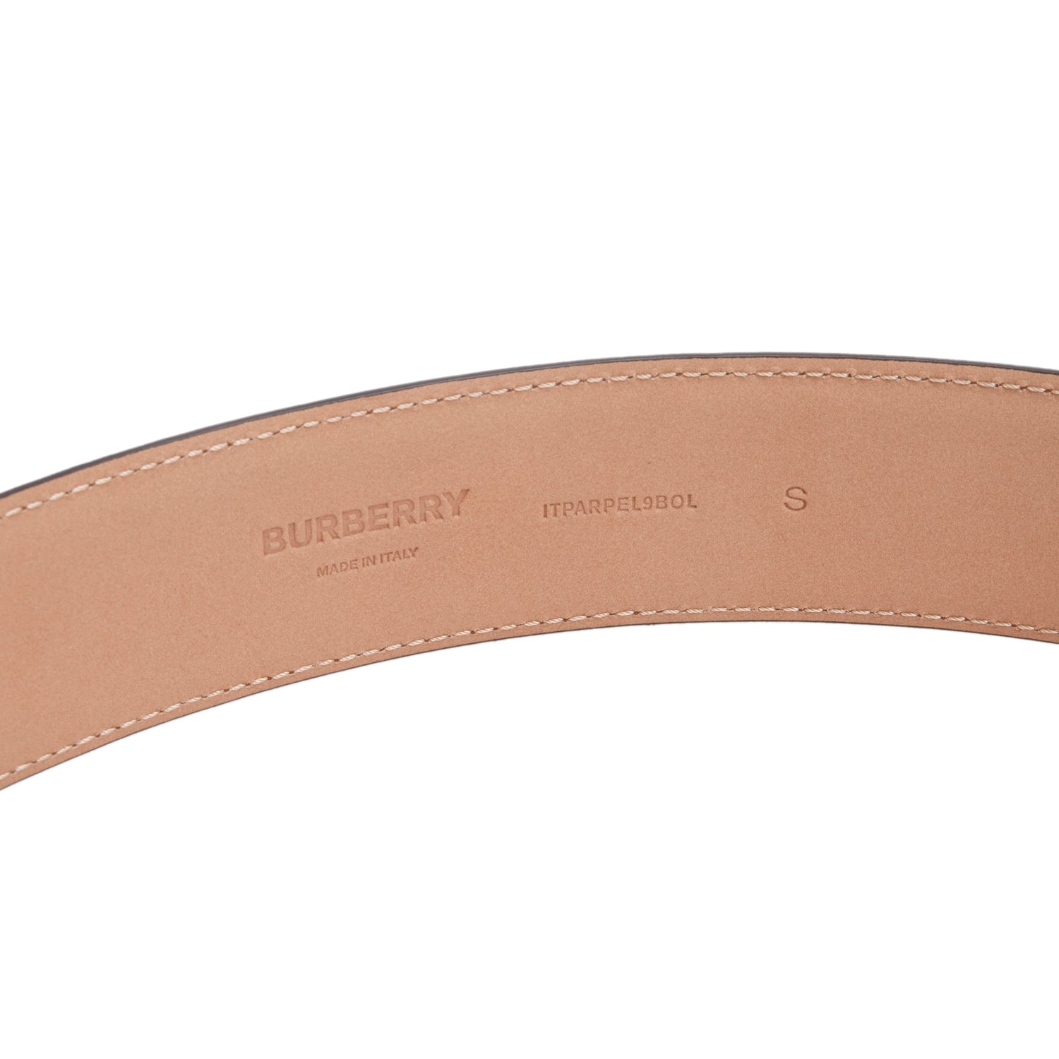 Burberry Brown Leather TB Buckle Belt w/ Box