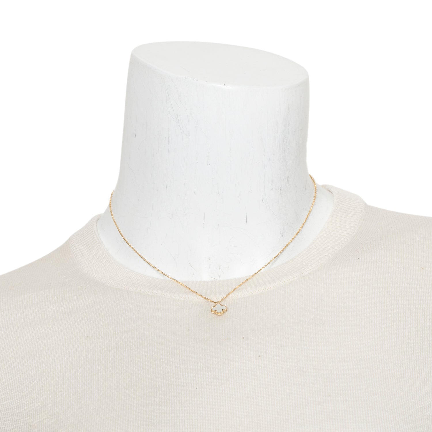 Van Cleef & Arpels 2024 18k Yellow Gold Sweet Alhambra Mother of Pearl Pendant Necklace w/ Box & Certificate