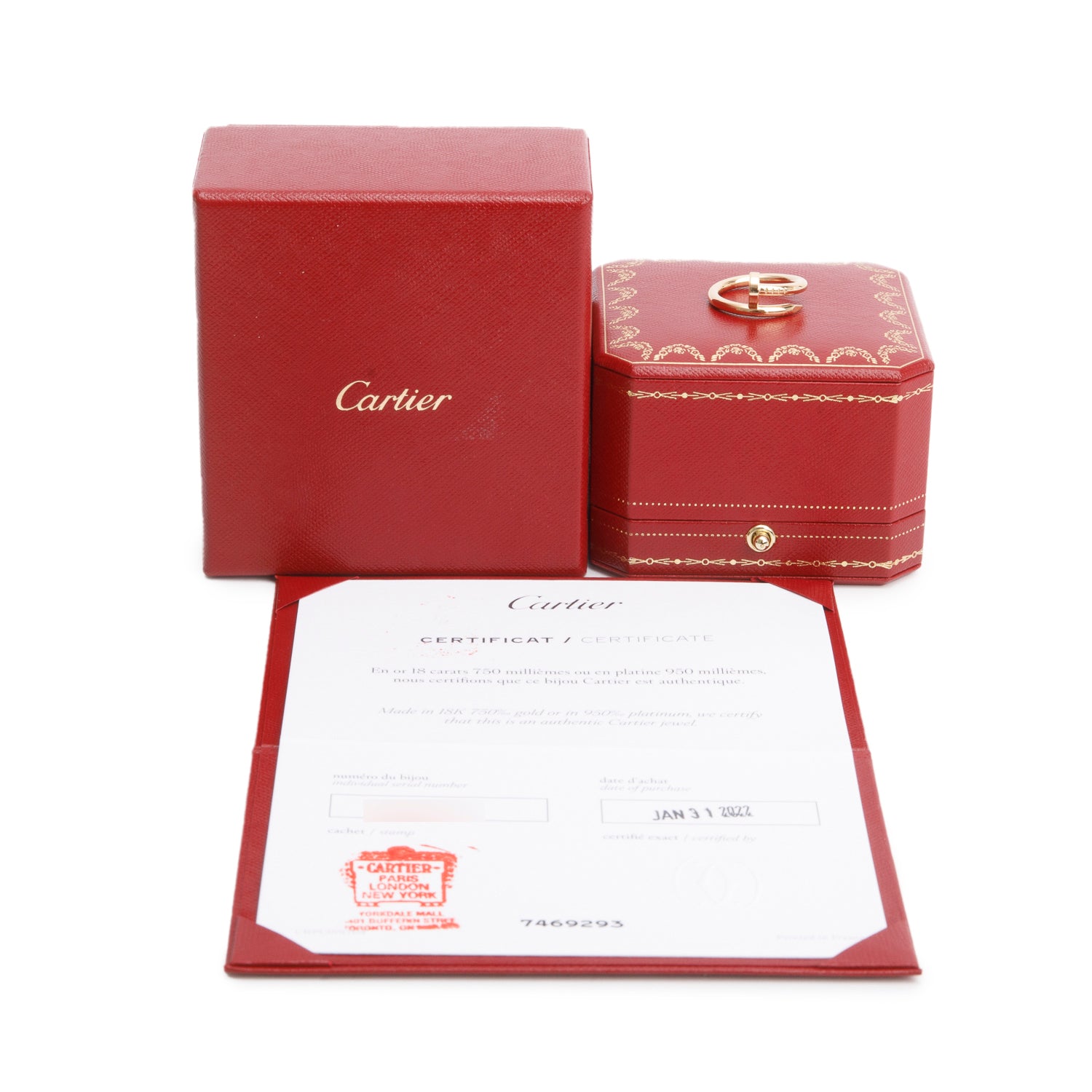 Cartier 2022 18k Yellow Gold Juste Un Clou Ring, Classic Model, Size 53 6.25 w/ Box, Receipt & Certificate