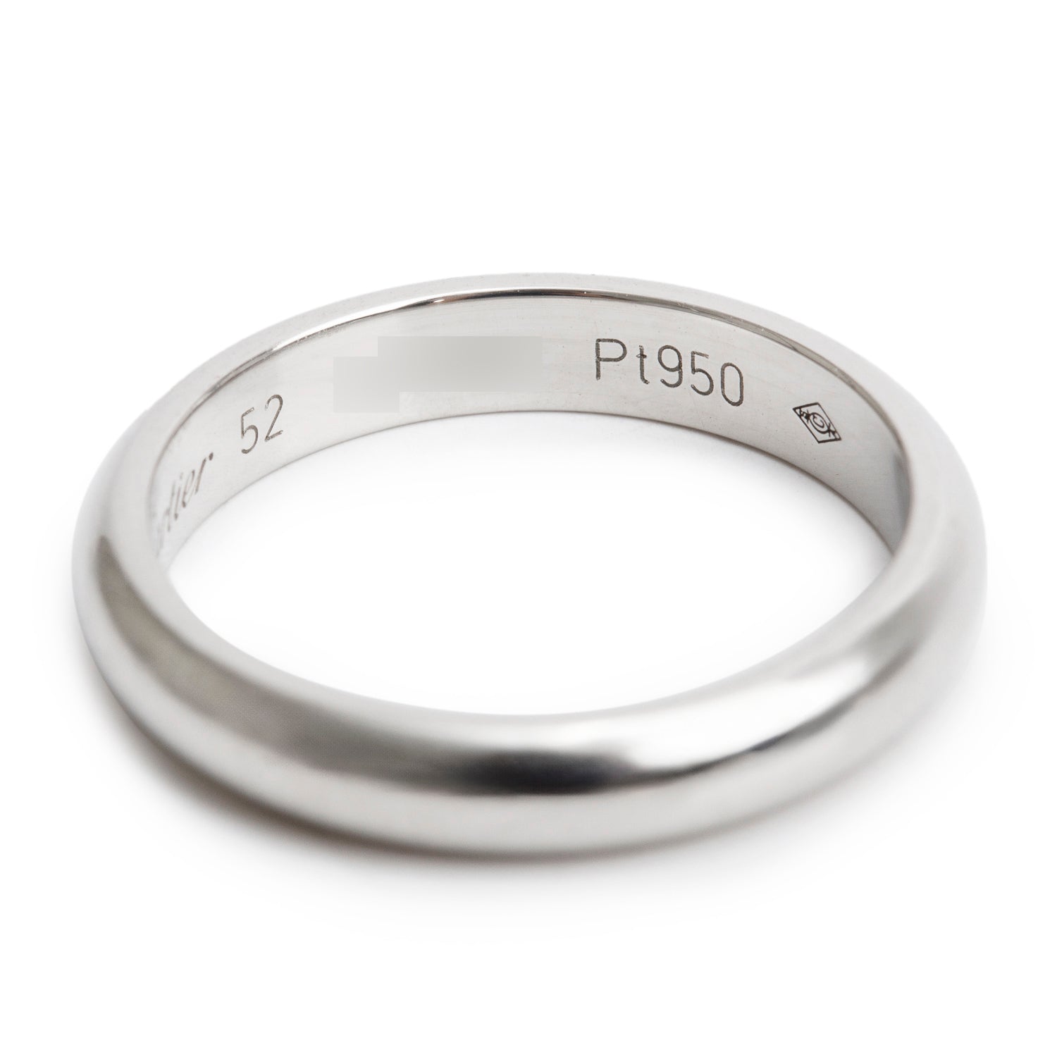 Cartier Platinum 1895 3.5 MM Wedding Band Ring, Size 52 6