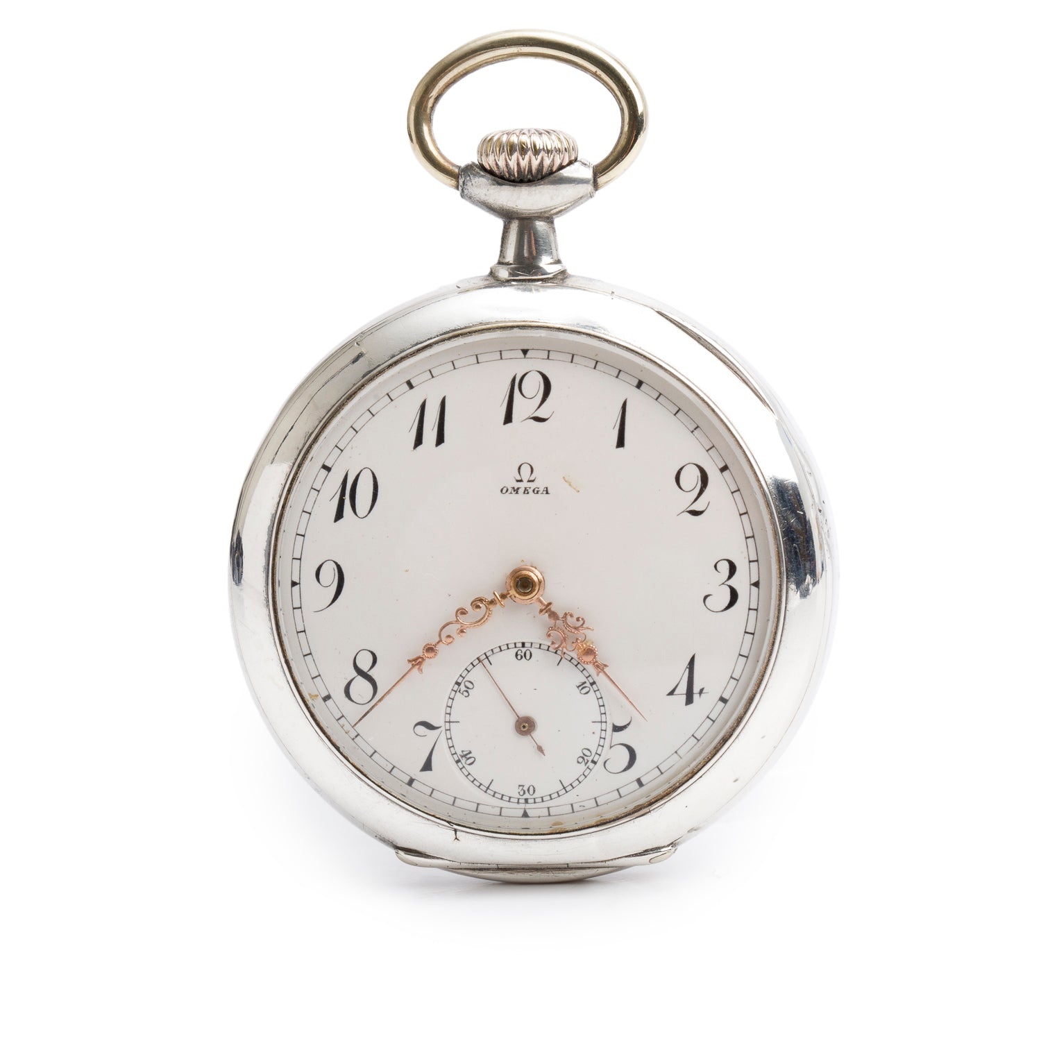 Omega Vintage Sterling Silver Grand Prix Paris 1900 Pocket Watch