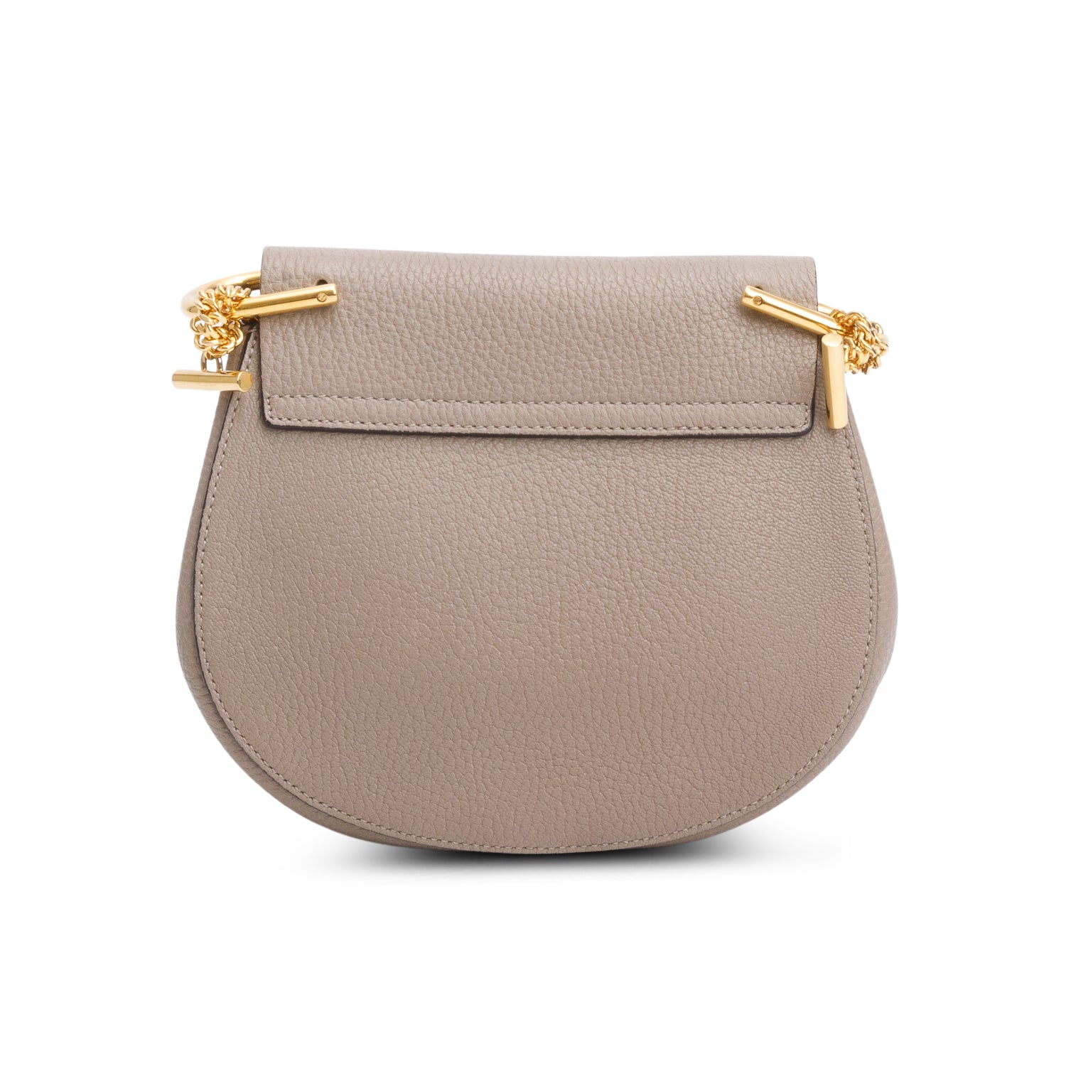 Chloe Taupe Grained Lambskin Mini Drew Shoulder Bag