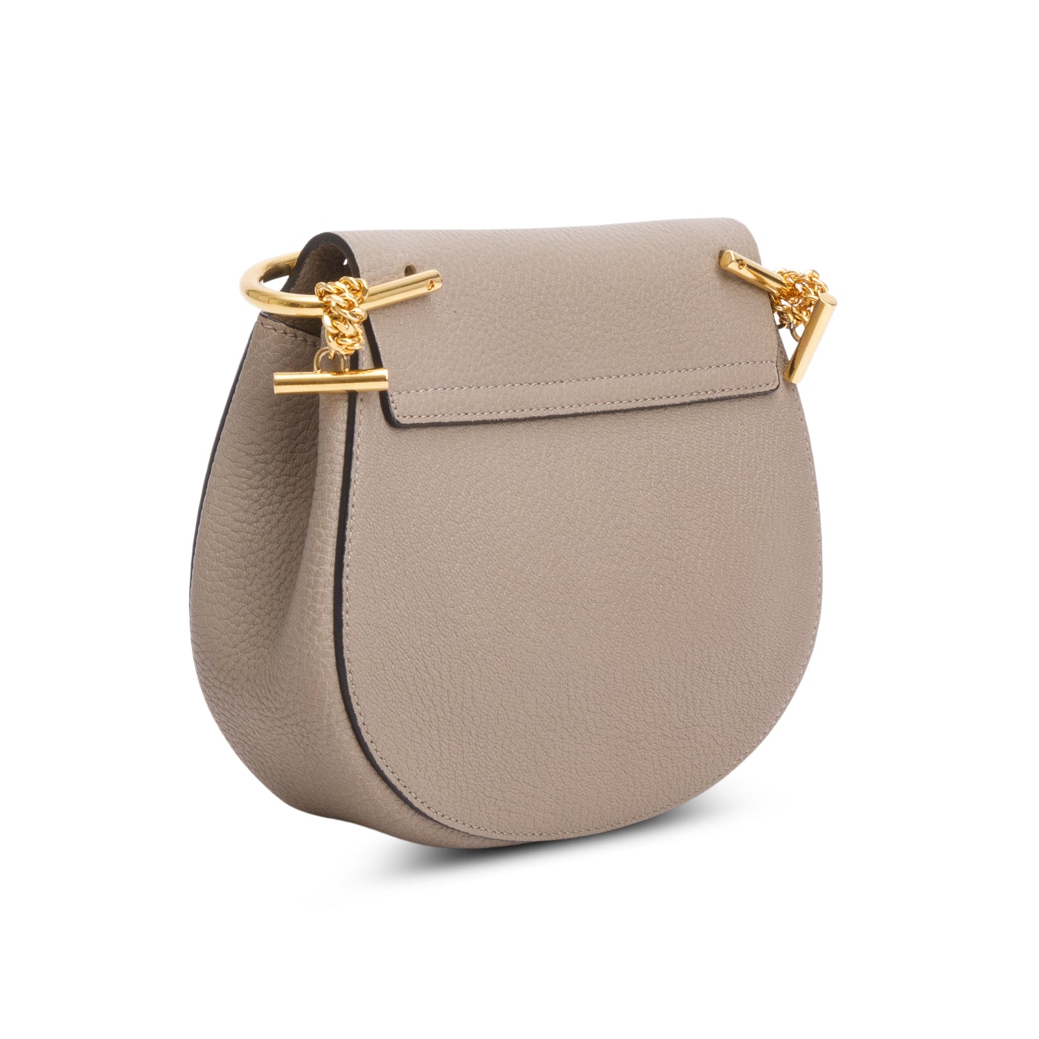Chloe Taupe Grained Lambskin Mini Drew Shoulder Bag