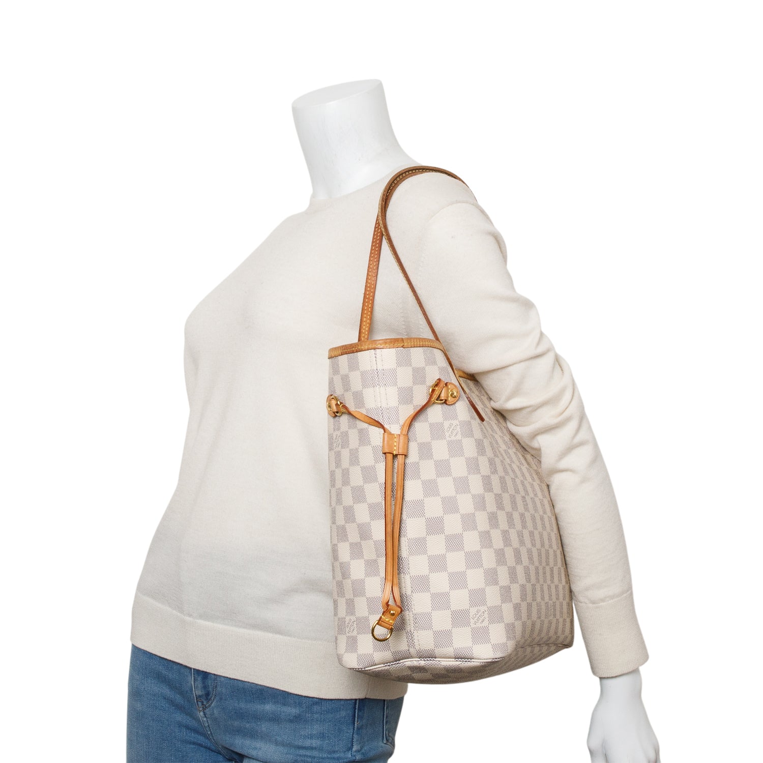 Louis Vuitton Damier Azur Neverfull MM w/ Pouch