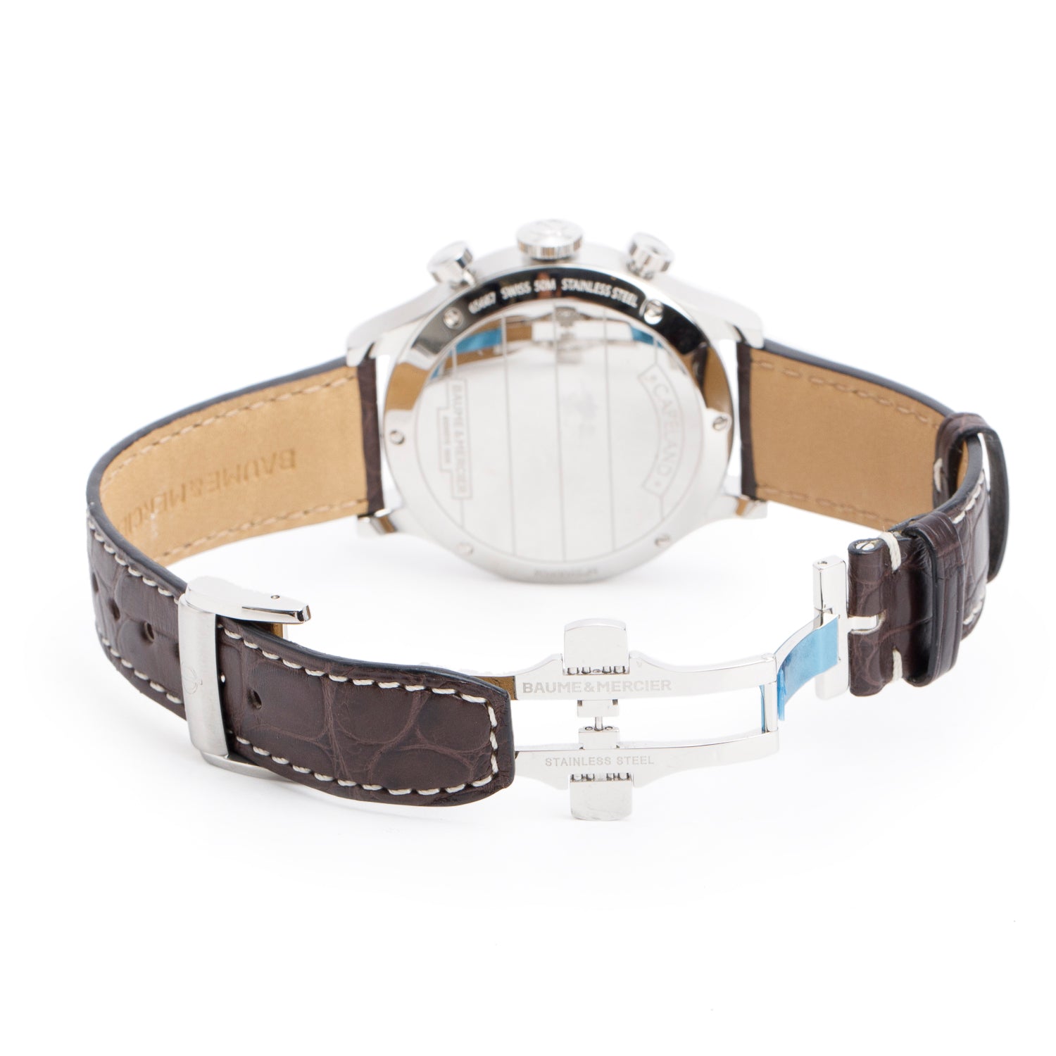 Baume & Mercier Stainless Steel Capeland 42 MM Automatic Chronograph Watch Brown Dial M0A10045w/ Box