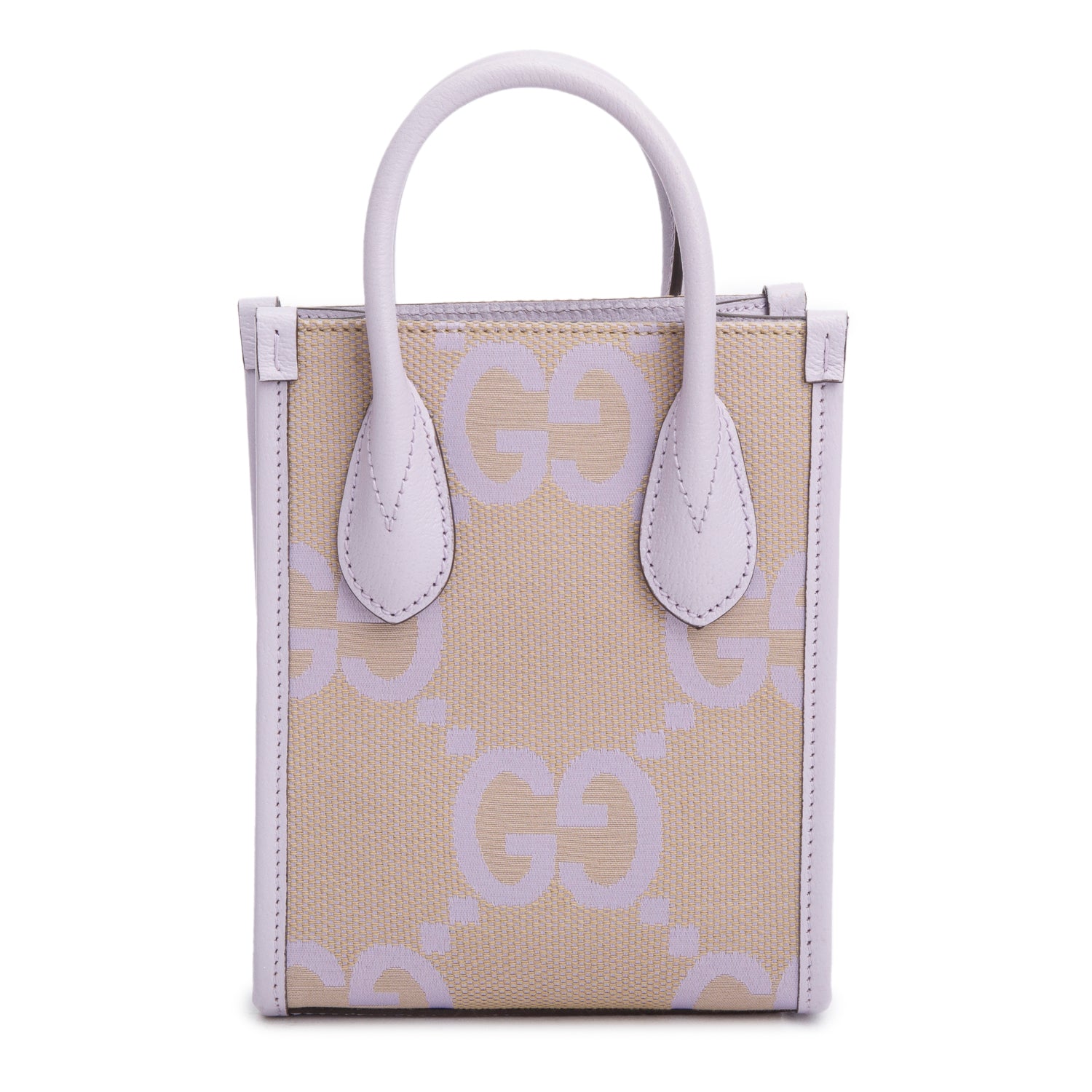 Gucci Purple Monogram Jumbo GG Textured Dollar Calfskin Mini Tote Bag w/ Strap