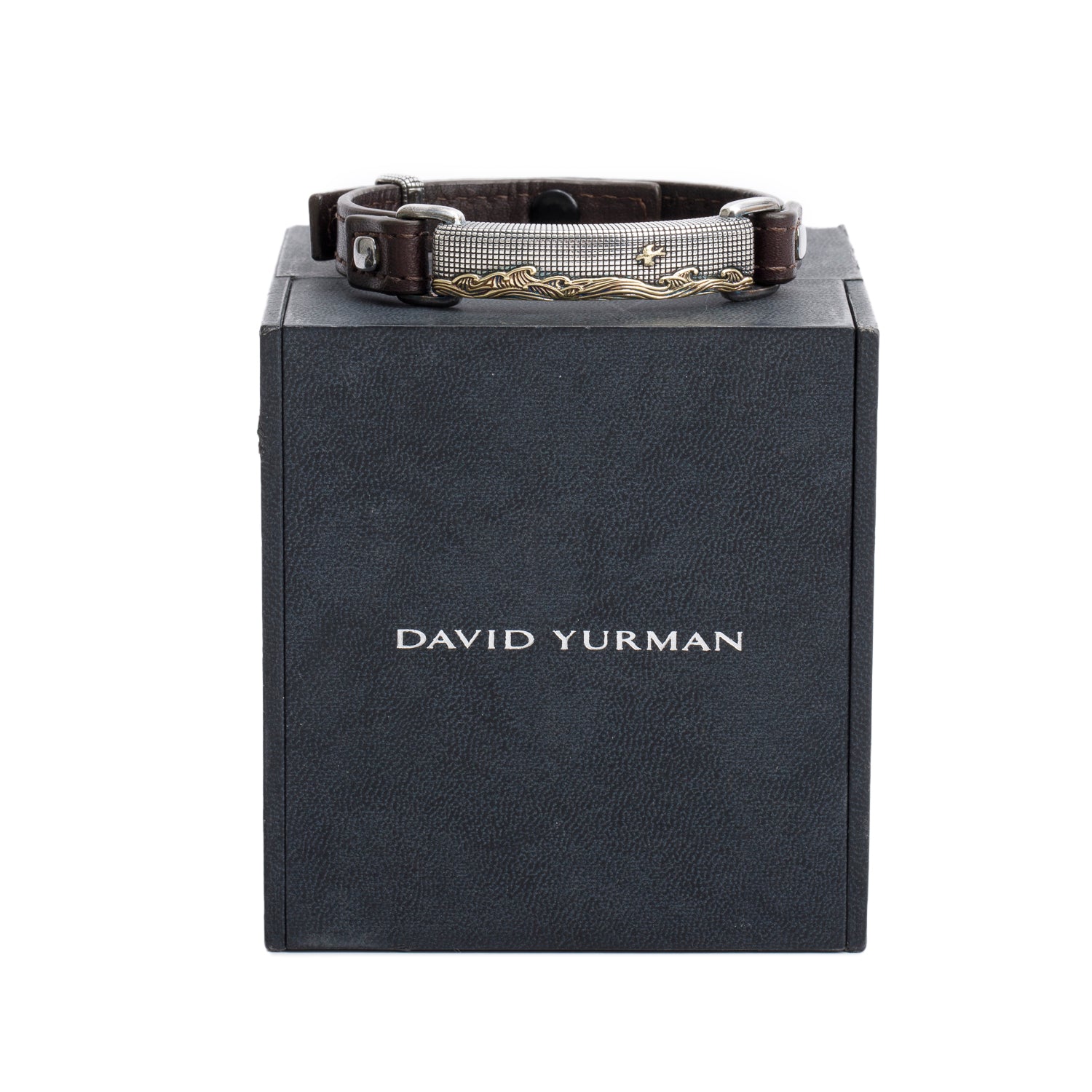 David Yurman Sterling Silver & 18k Yellow Gold Waves Bracelet w/ Box