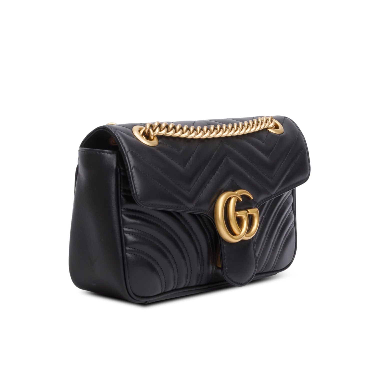 Gucci 2023 Black GG Marmont Matelasse Medium Shoulder Bag w/ Box & Receipt