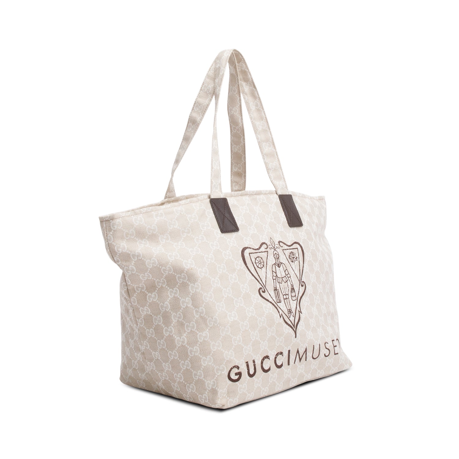 Gucci Neutral GG Canvas Museo Tote Bag
