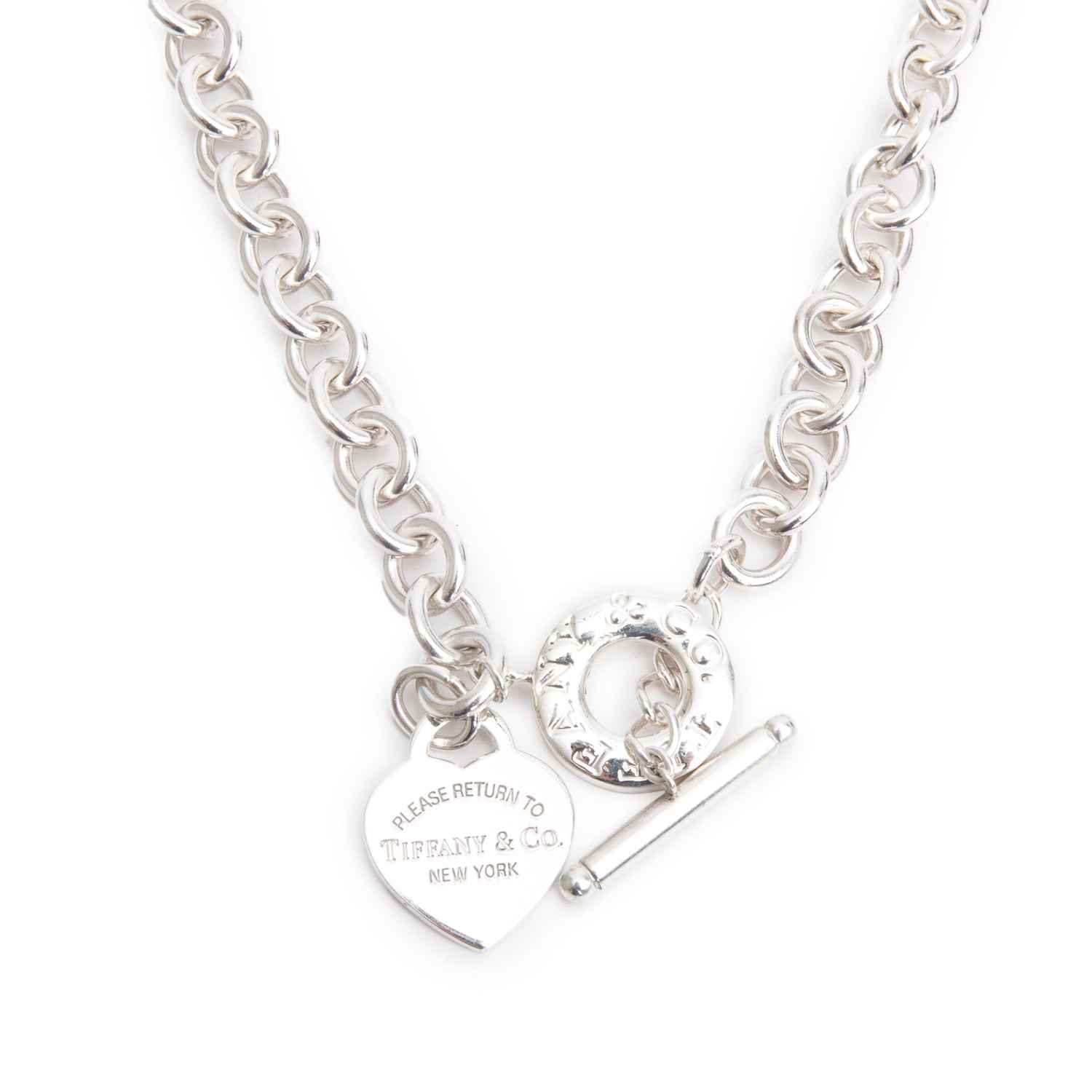 Tiffany & Co. Sterling Silver Return To Tiffany Heart Tag Necklace with Toggle Clasp