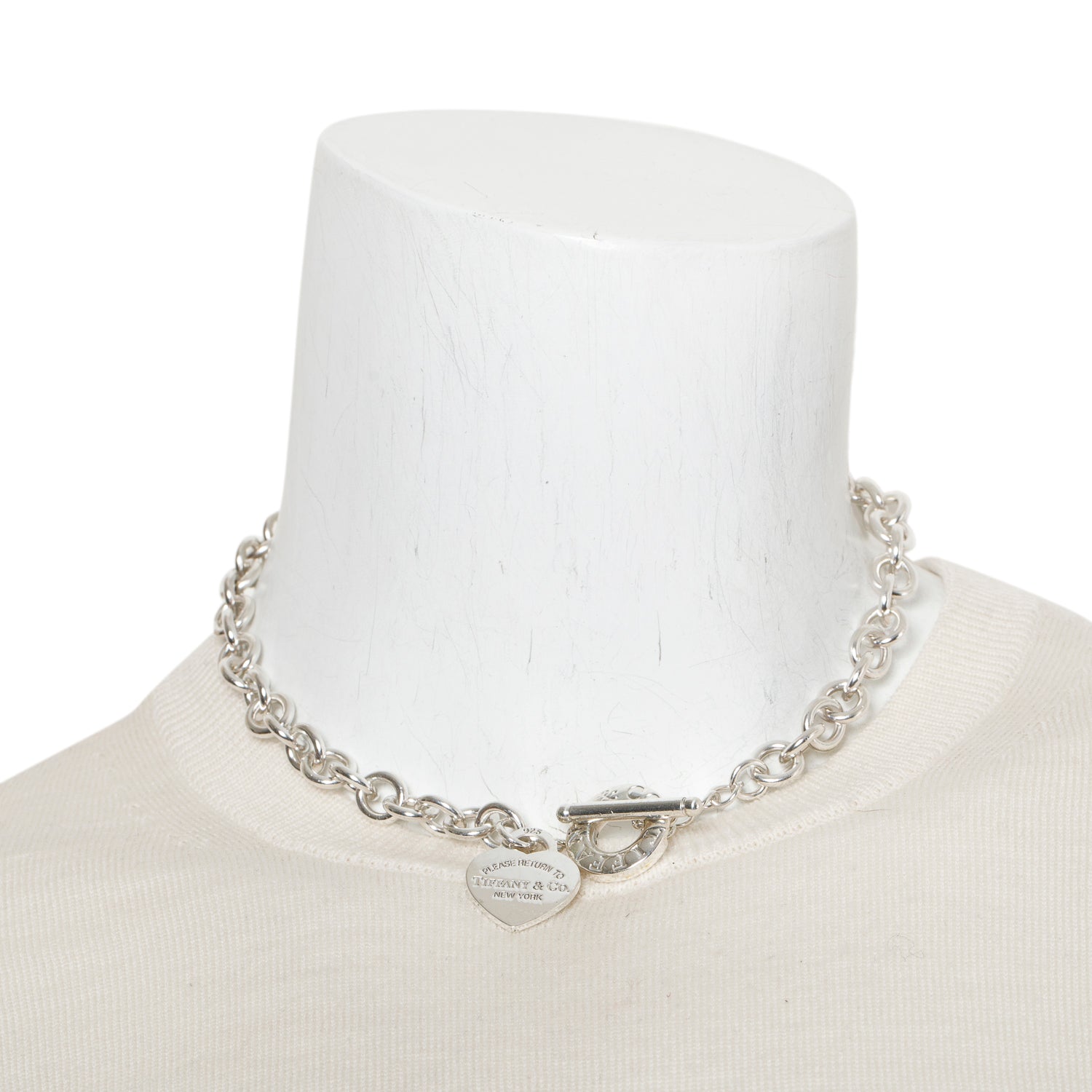 Tiffany & Co. Sterling Silver Return To Tiffany Heart Tag Necklace with Toggle Clasp