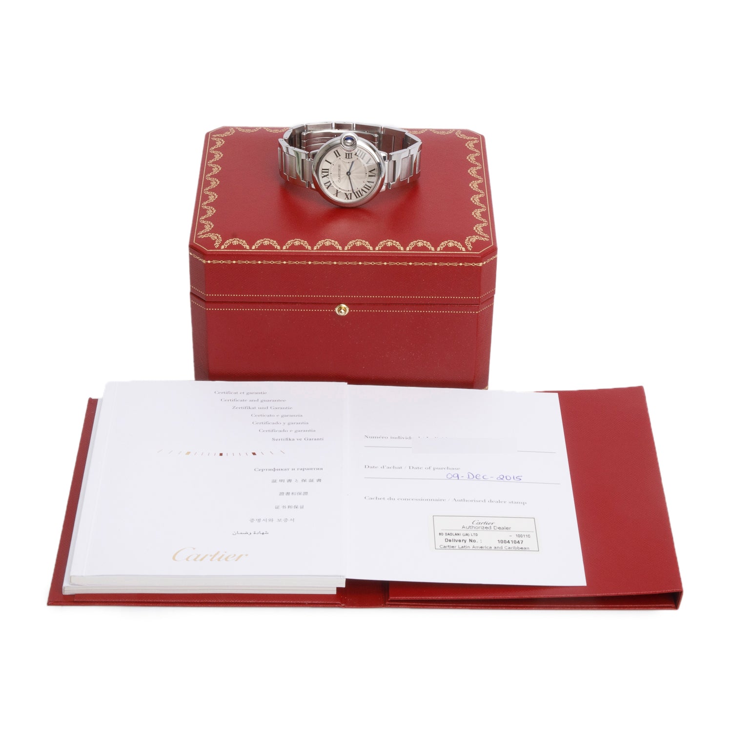 Cartier Stainless Steel Ballon Bleu de Cartier 36 MM Automatic Watch 3005 w/ Box & Papers