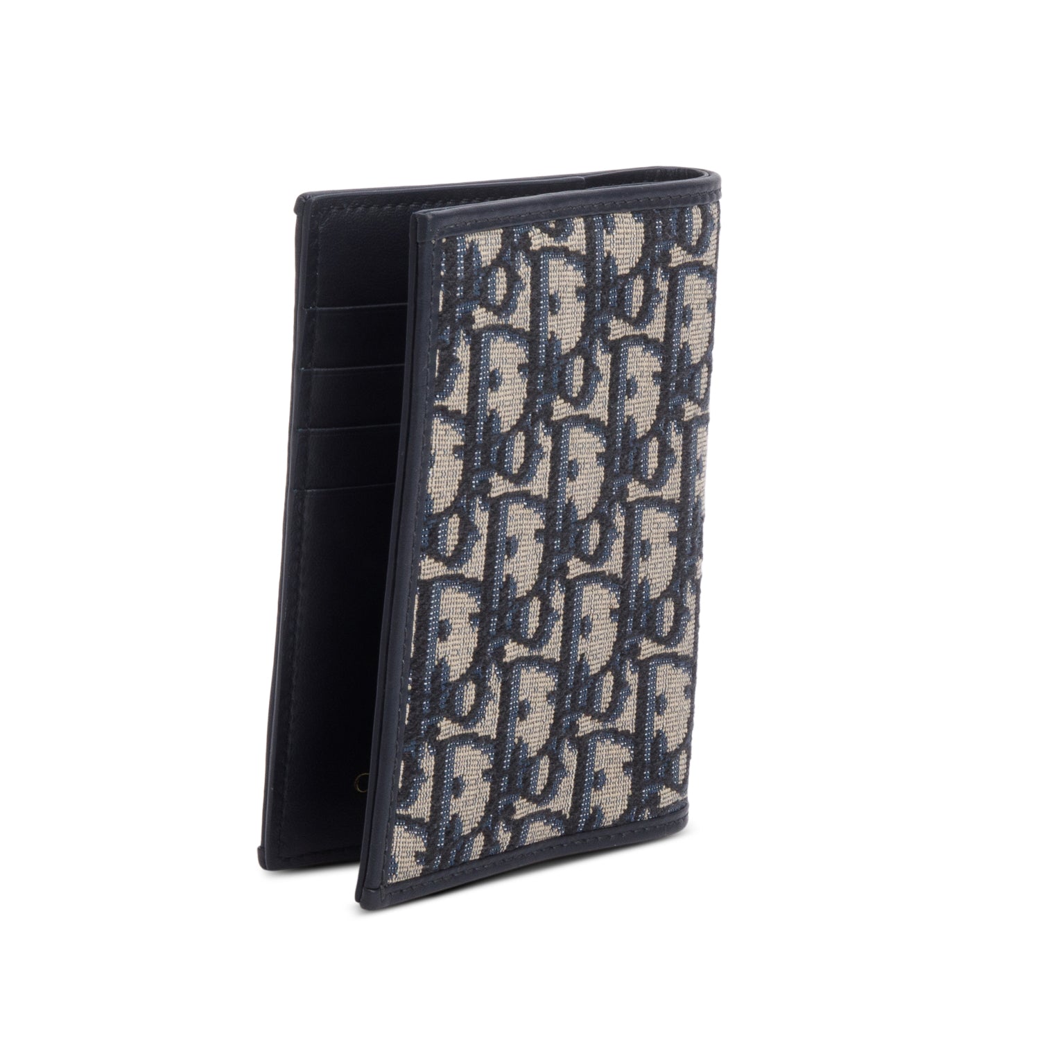Christian 2024 Dior Navy Oblique Jacquard 30 Montaigne Passport Holder w/ Box