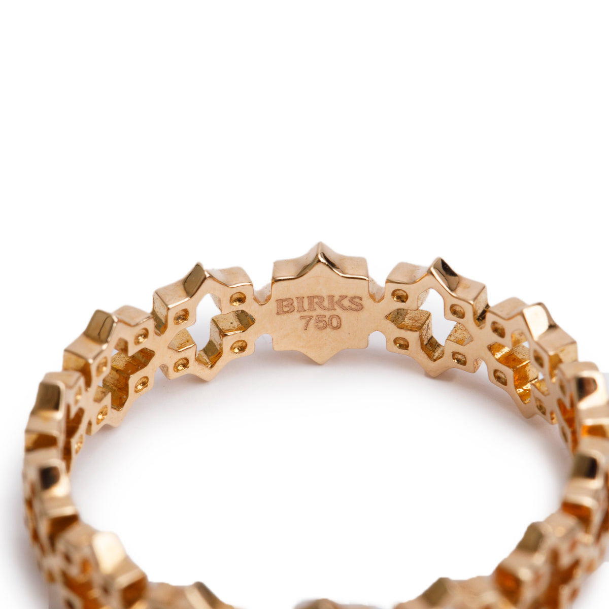 Birks 18k Rose Gold Iconic Stackable Muse Band Ring Size 7.25 w/ Box