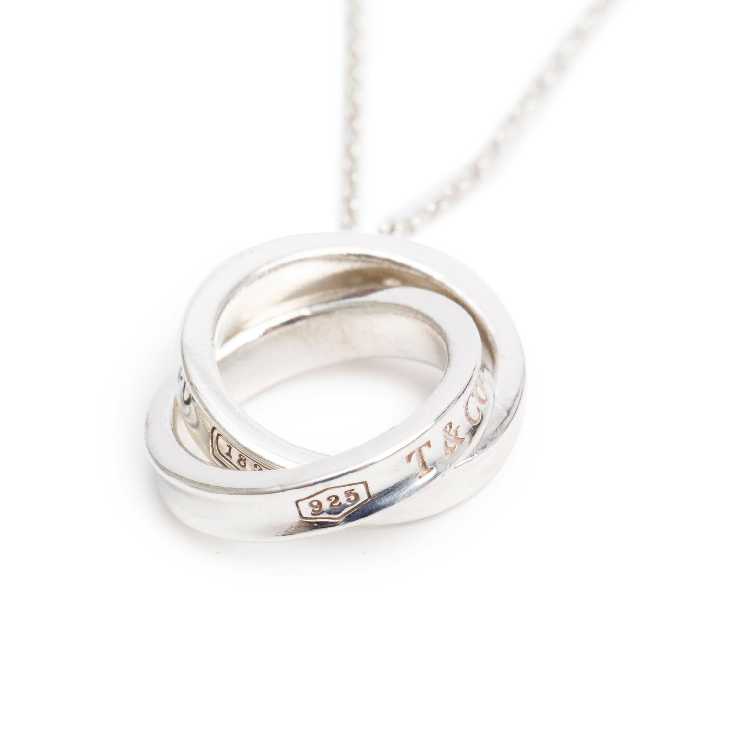 Tiffany & Co. Sterling Silver Small 1837 Interlocking Circles Pendant Necklace