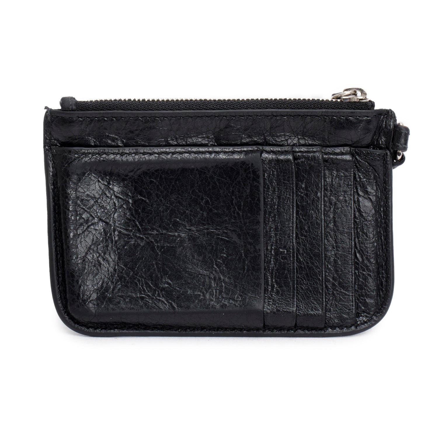 Balenciaga Black Arena Leather Le Cagole Coin Purse