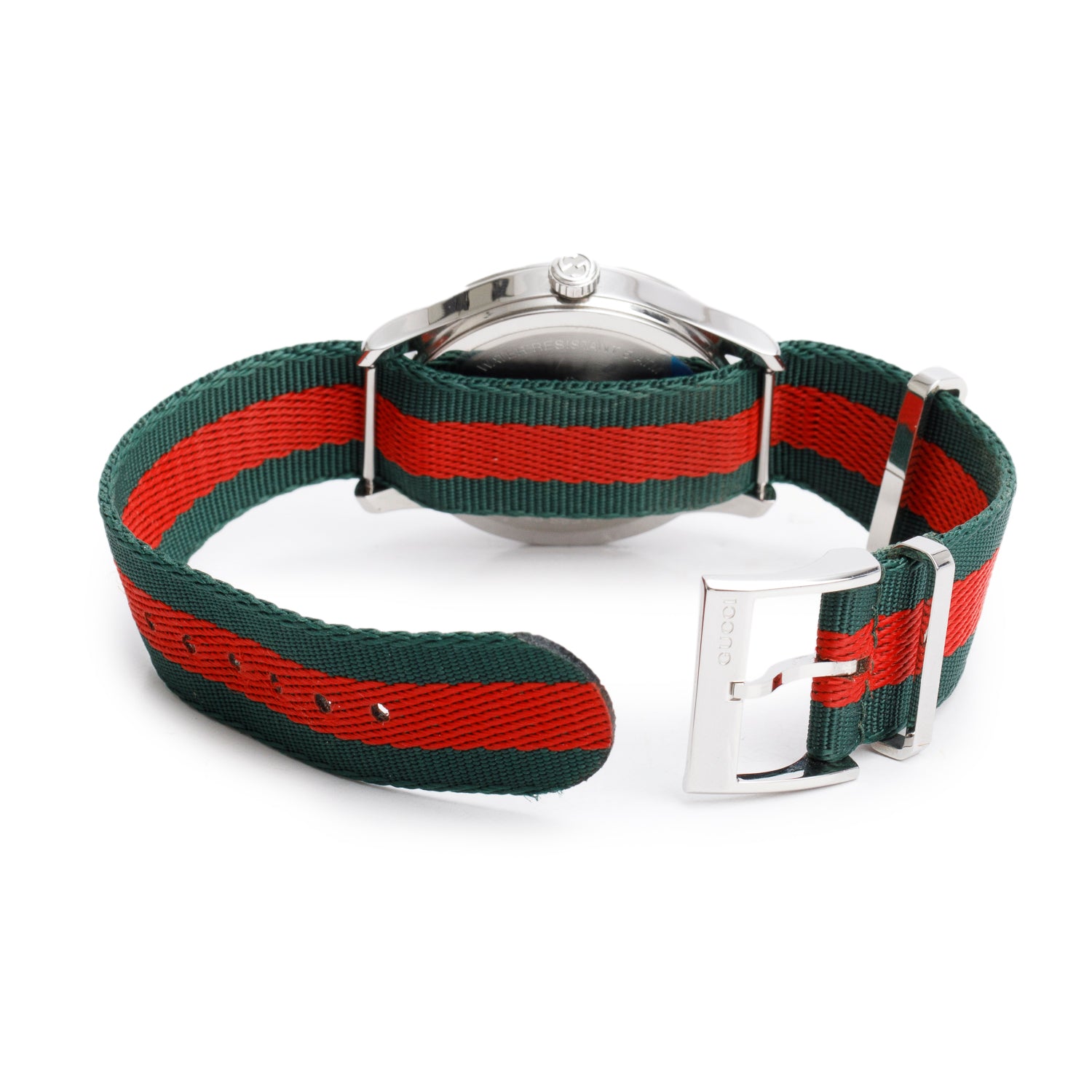 Gucci Stainless Steel G-Timeless Web Bee 38 MM Quartz Watch w/ Box