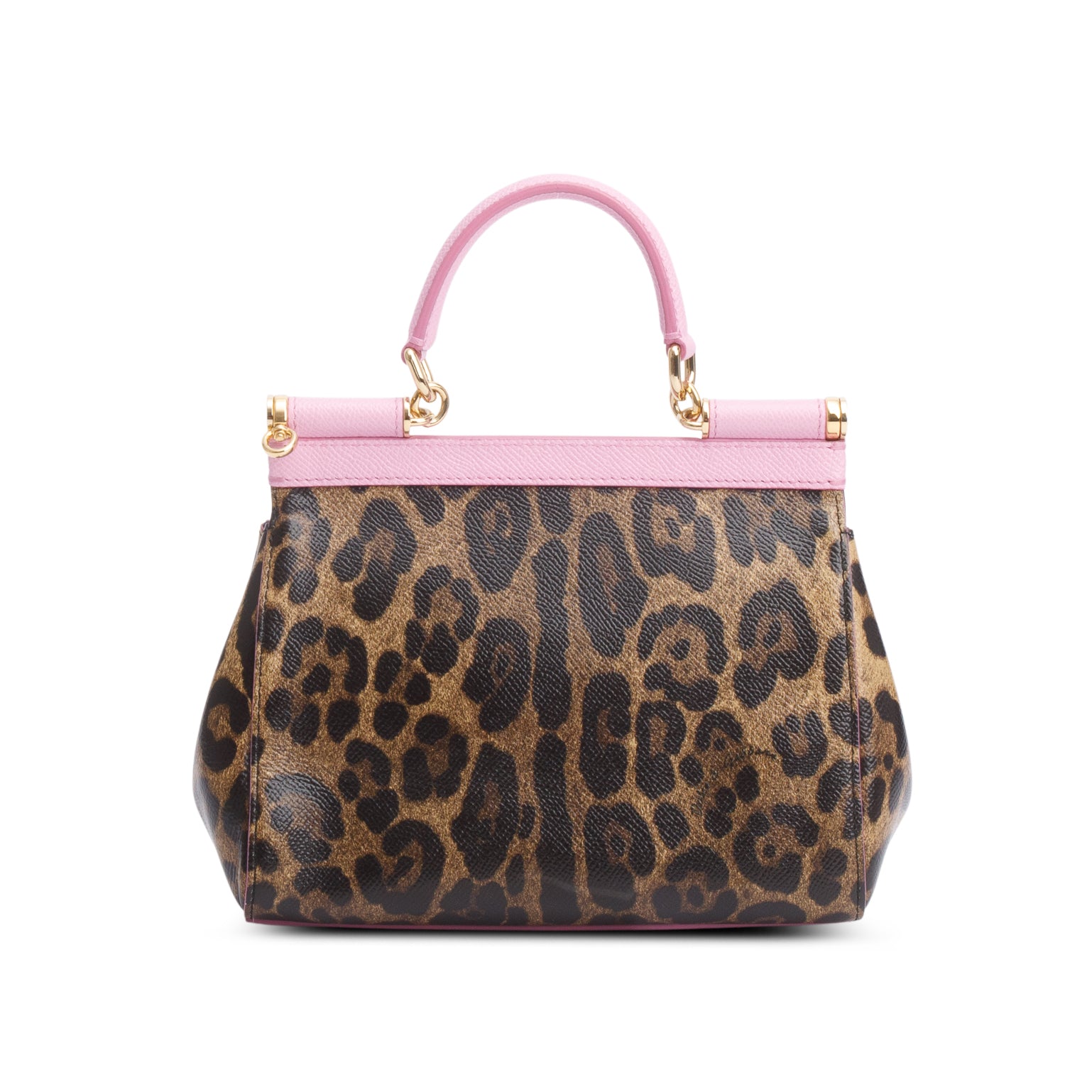 Dolce & Gabbana Dauphine Leopard Print Small Miss Sicily Satchel w/ Strap