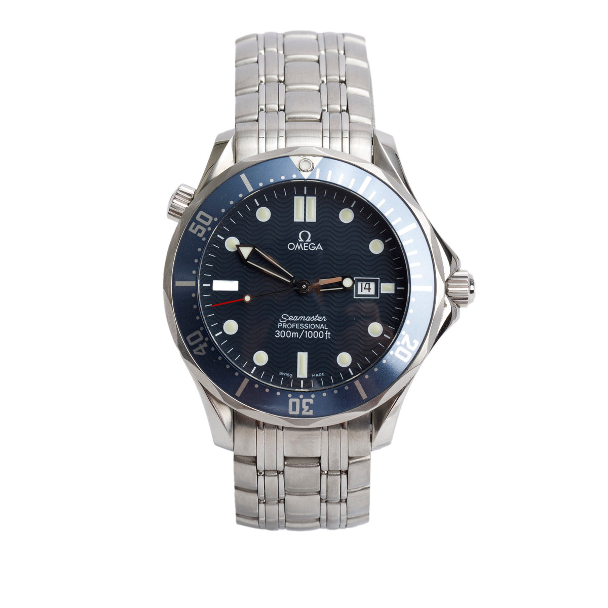 Omega Stainless Steel Seamaster Diver 300M 41 MM Quartz Watch Blue