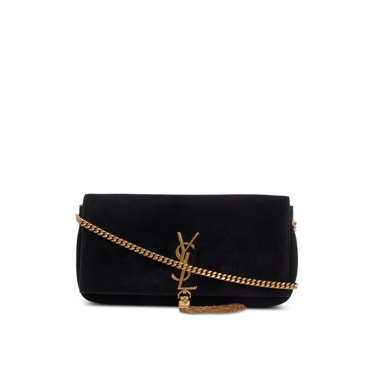Saint Laurent 2020 Black Suede Kate Tassel 99 Baguette Bag w/ Strap