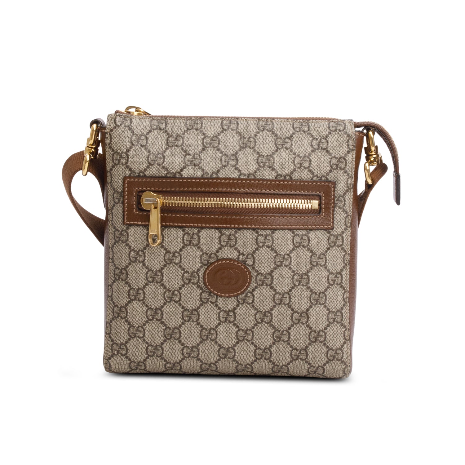 Gucci GG Supreme Monogram Azalea Calfskin Retro Interlocking G Messenger Bag