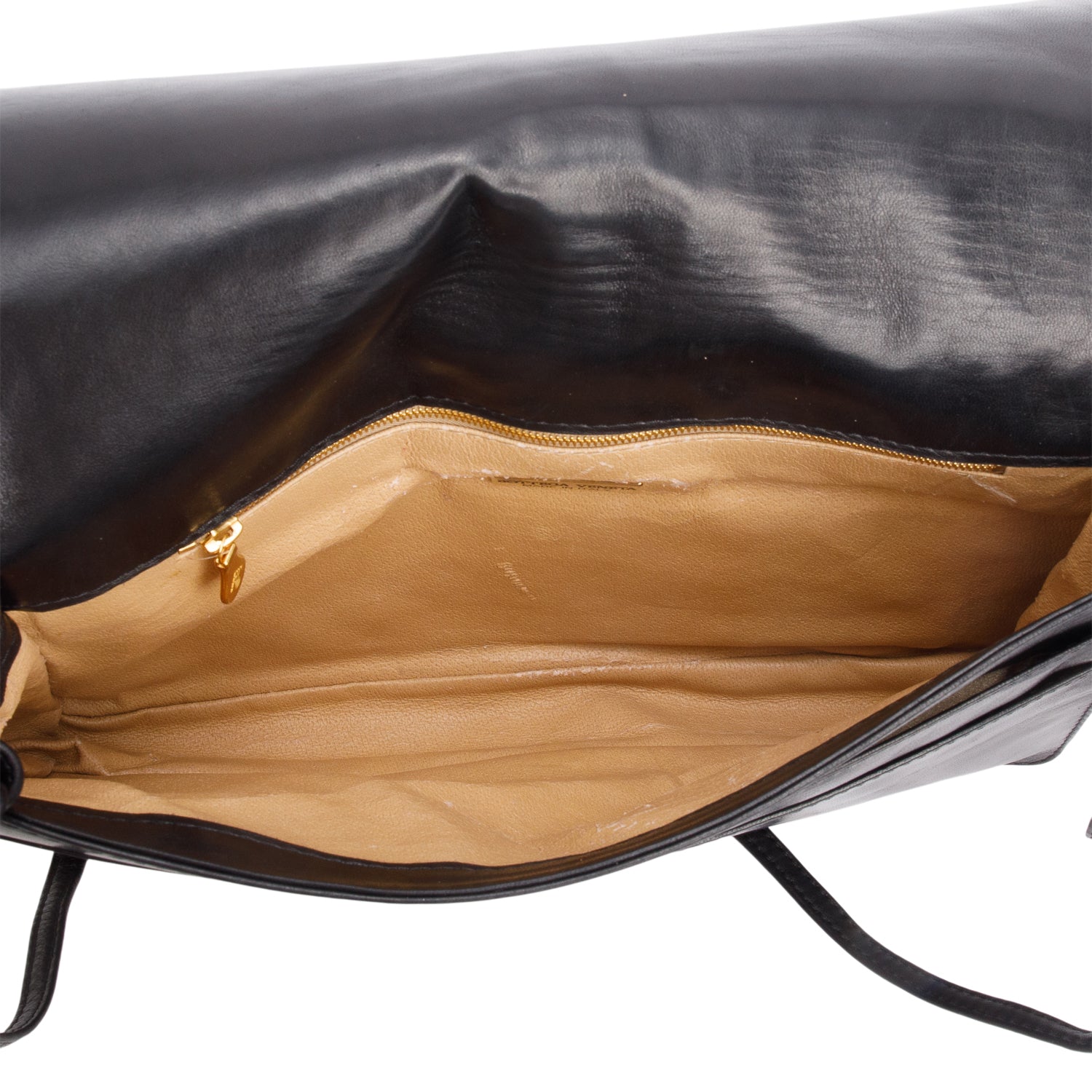Bottega Veneta Vintage Black Intrecciato Leather Clutch w/ Strap